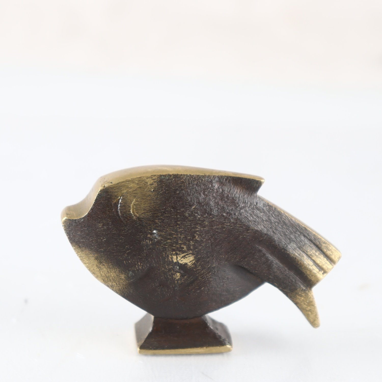 Figurin, fisk, brons, art deco