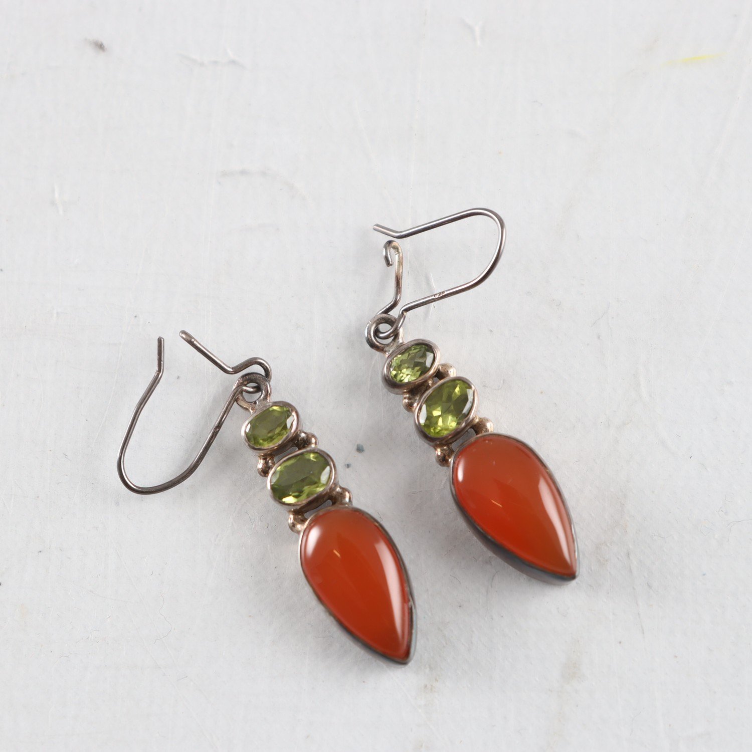 Örhängen, Silver, Glas, Brv: 6,0 g