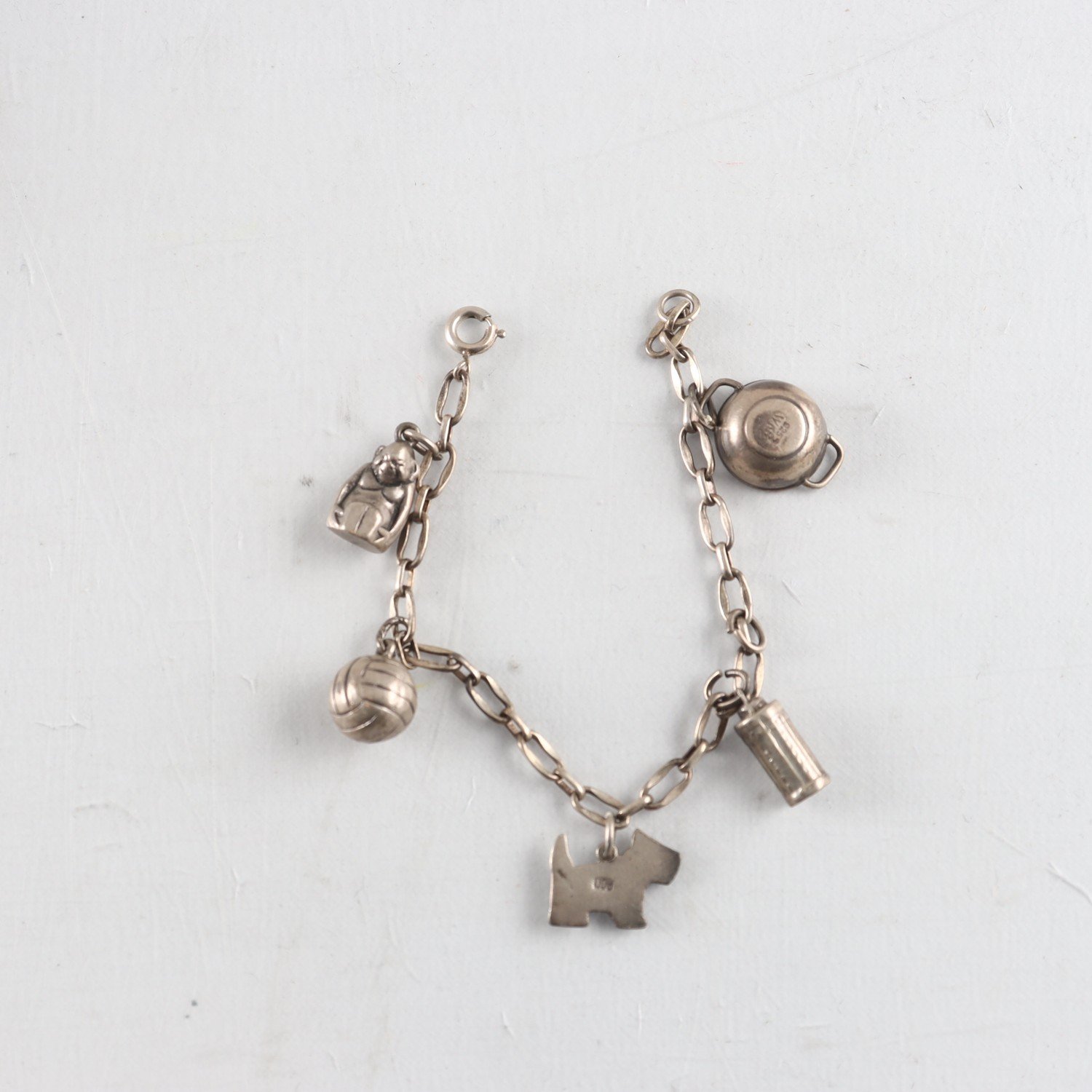 Armband, Silver, Berlocker, Brv: 19,1 g