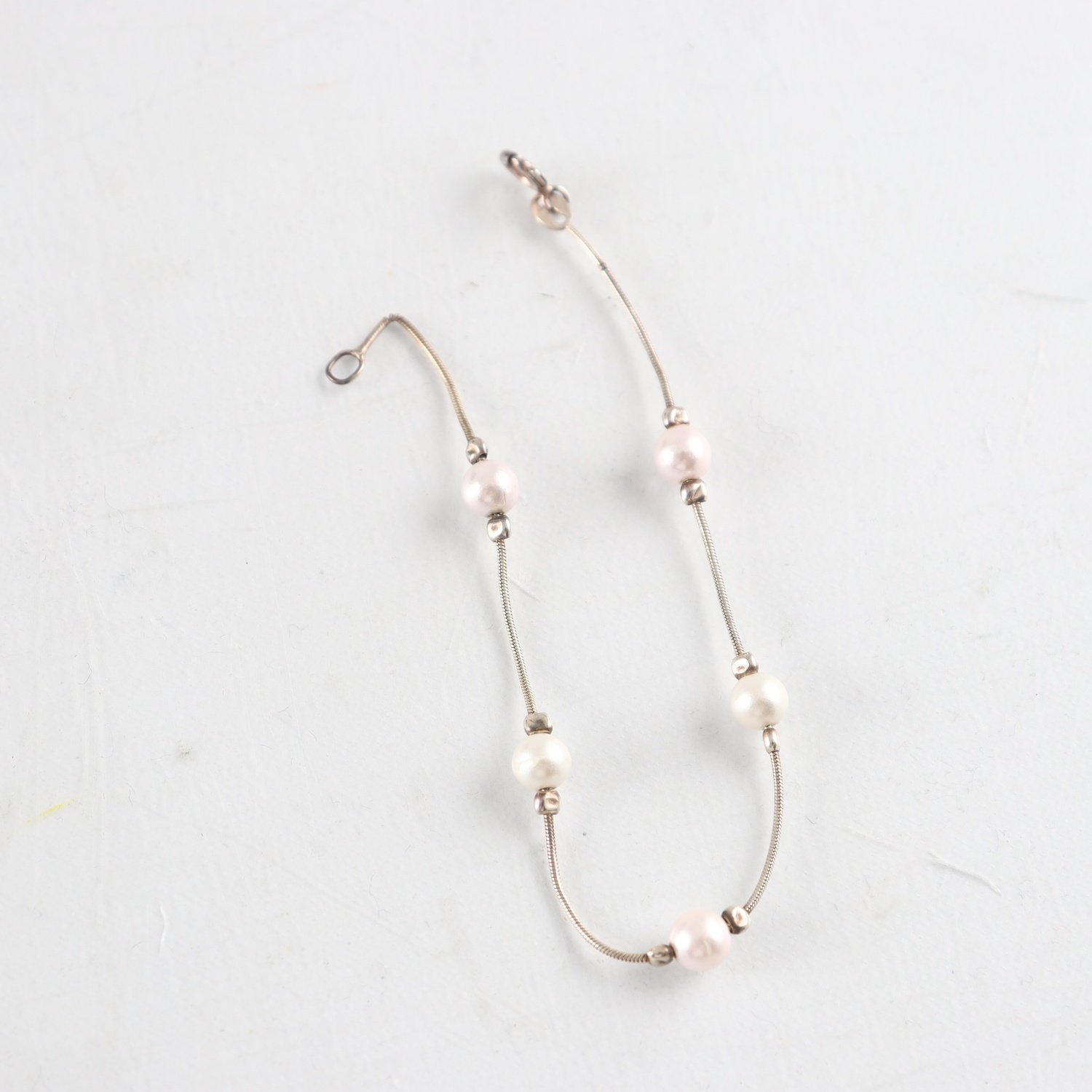 Armband, Silver, Pärlor, Brv: 2,5 g