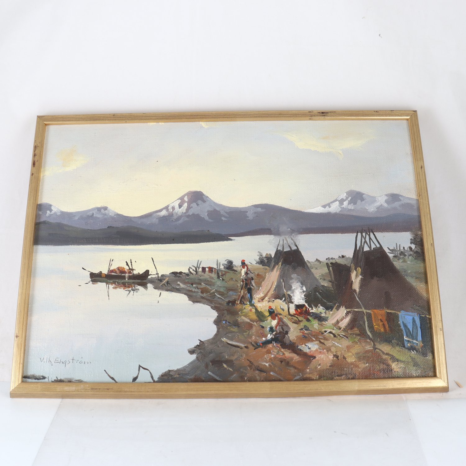 Olja på duk, Vilhelm Engström, (1830-1877), signerad. Endast avhämtning.