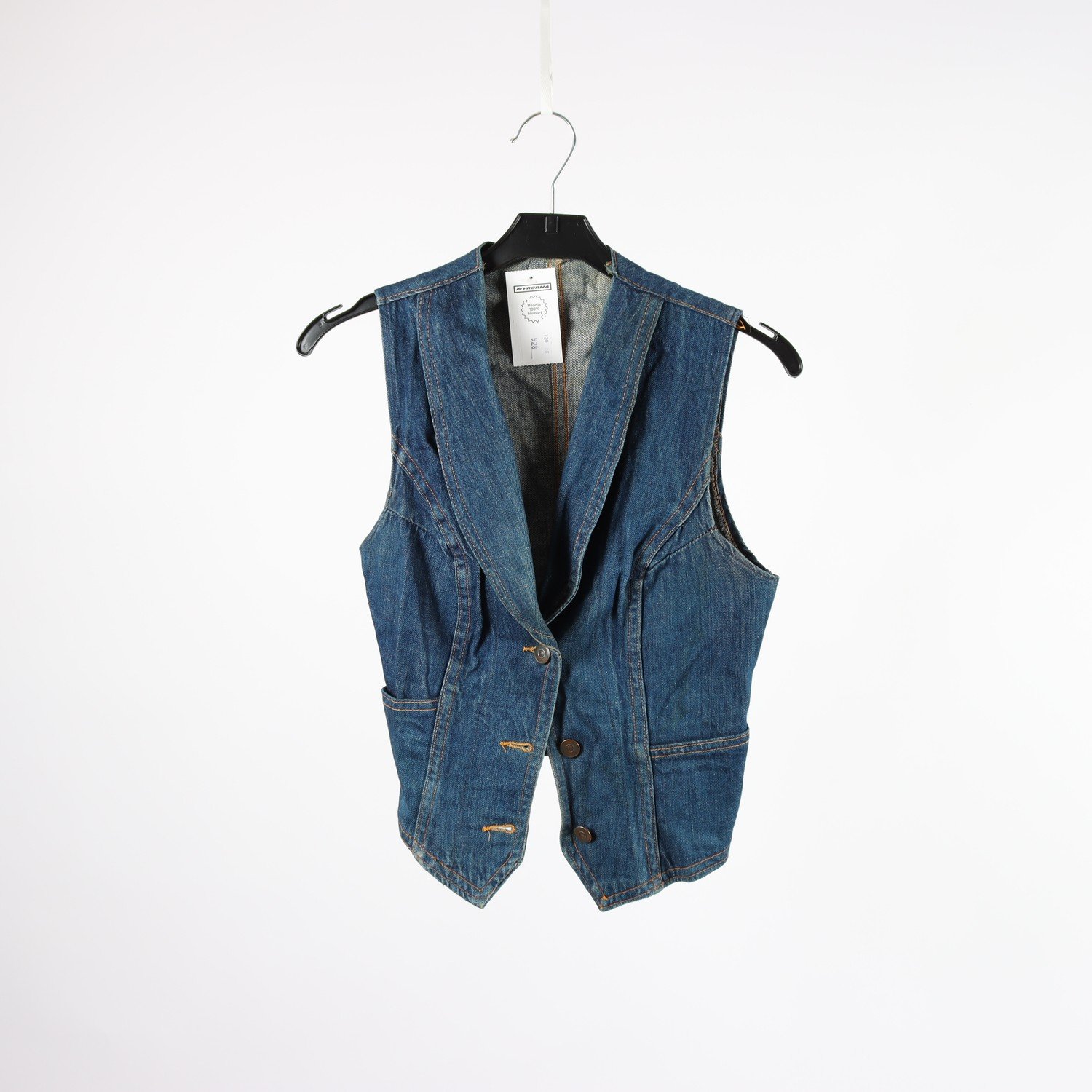 Väst, Carmel Michel, blå, jeans, retro, stl. 34