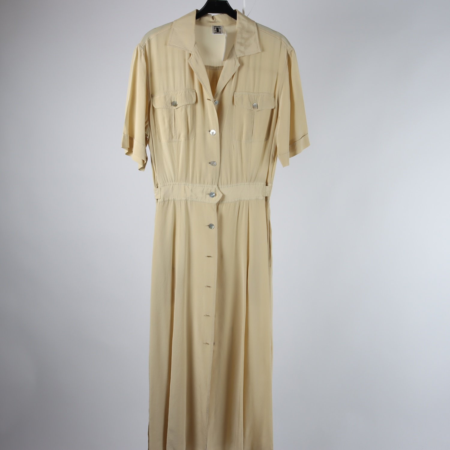 Klänning, For You, beige, silke, stl. 36