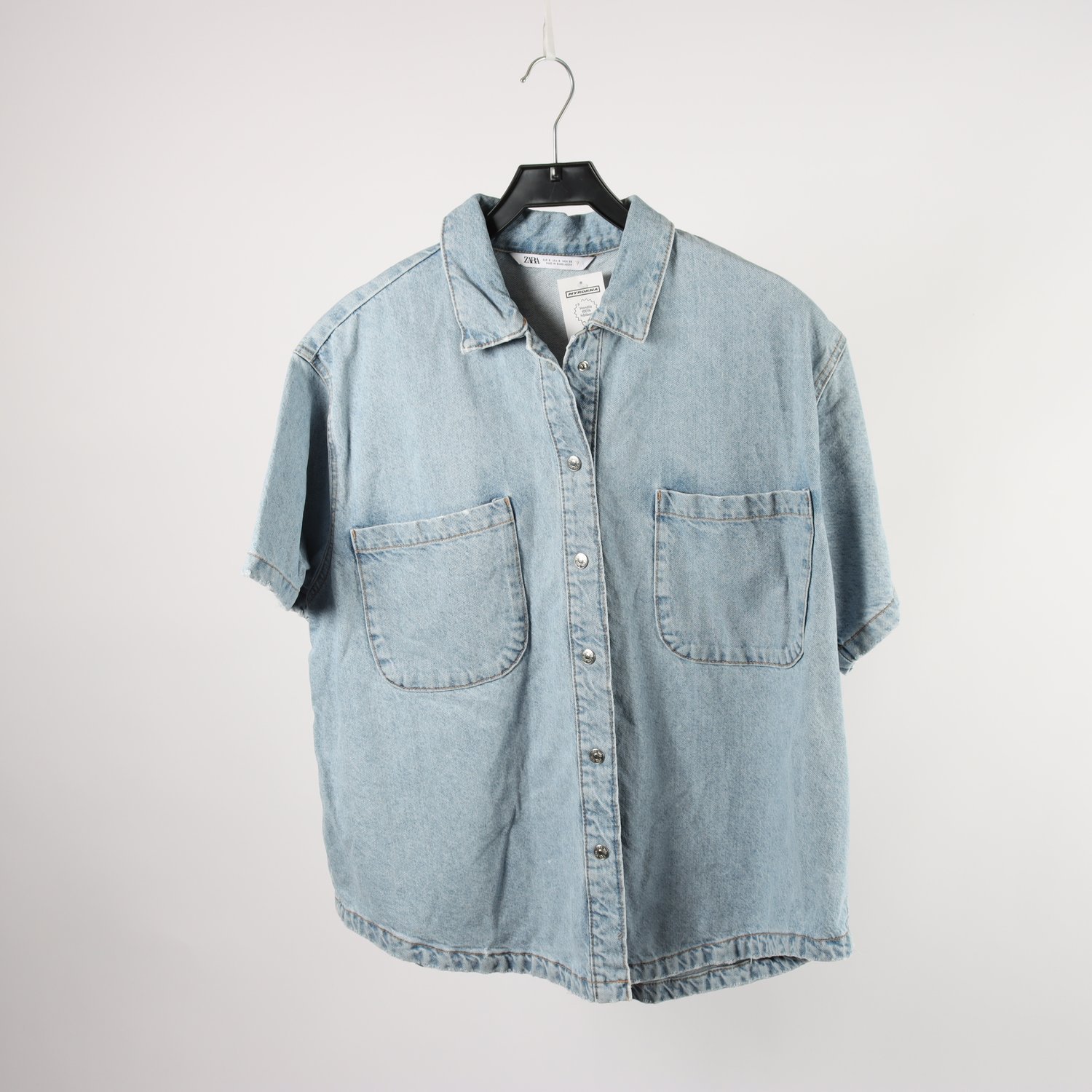 Jeansskjorta, Zara, blå, oversize, stl. S