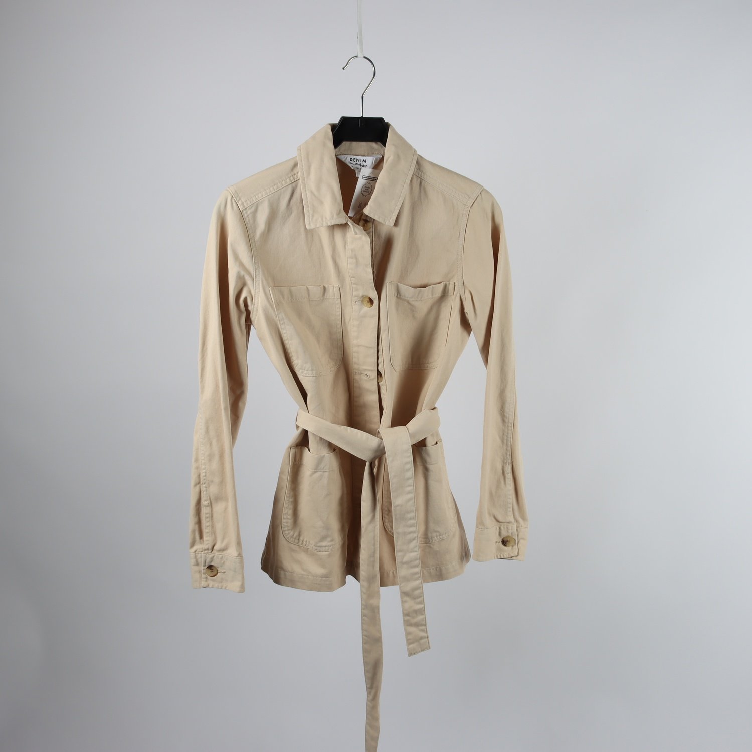 Skjortjacka, Denim Miss Selfridge, beige, stl. 36