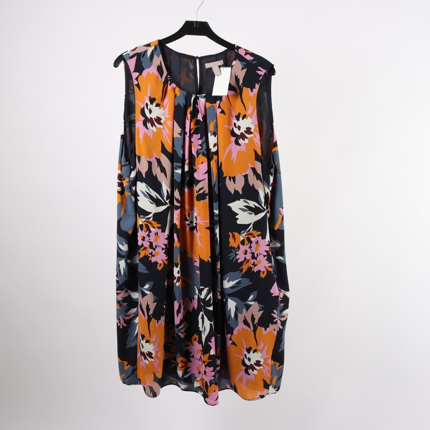 Klänning, H&M, mönstrad, blå, rosa, stl. XL