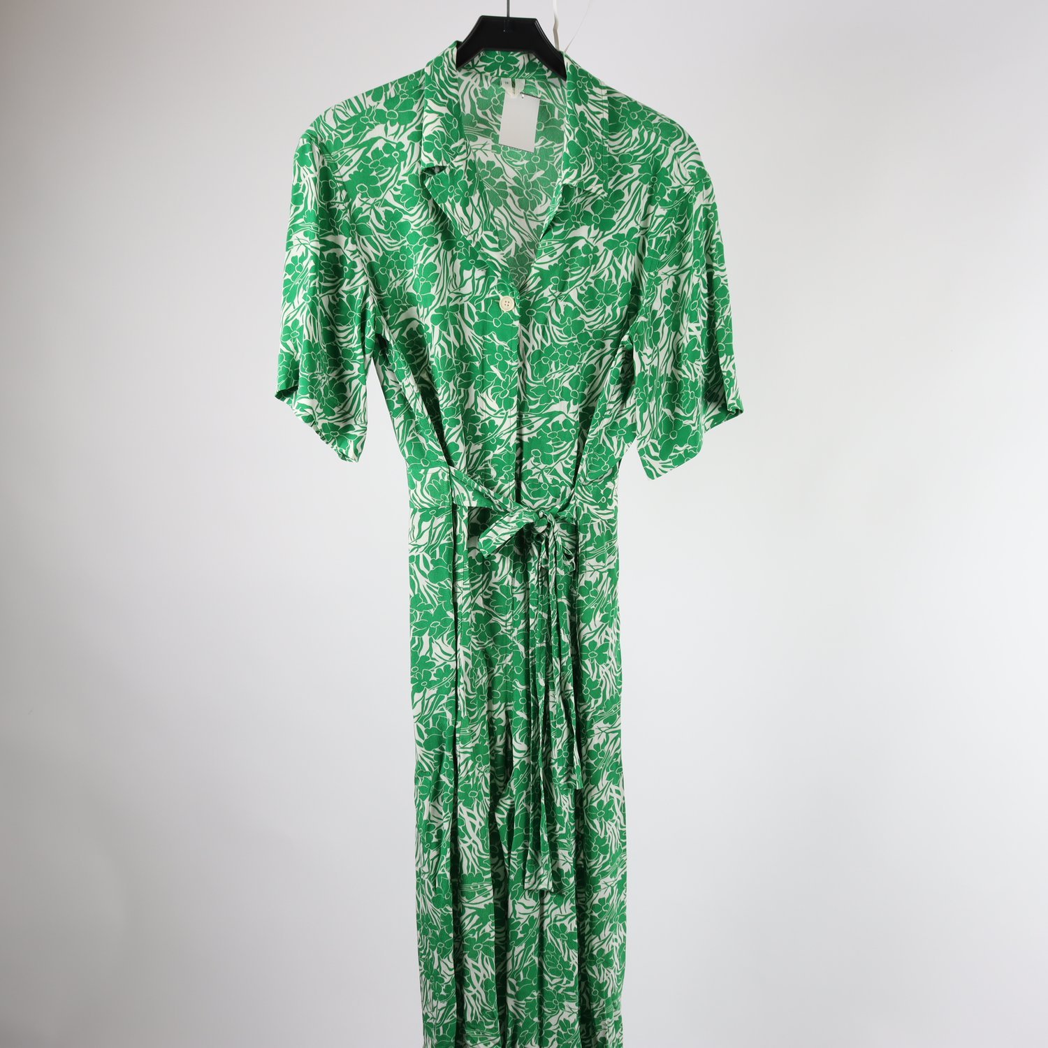 Byxdress, Arket, vit, grön, stl. 38