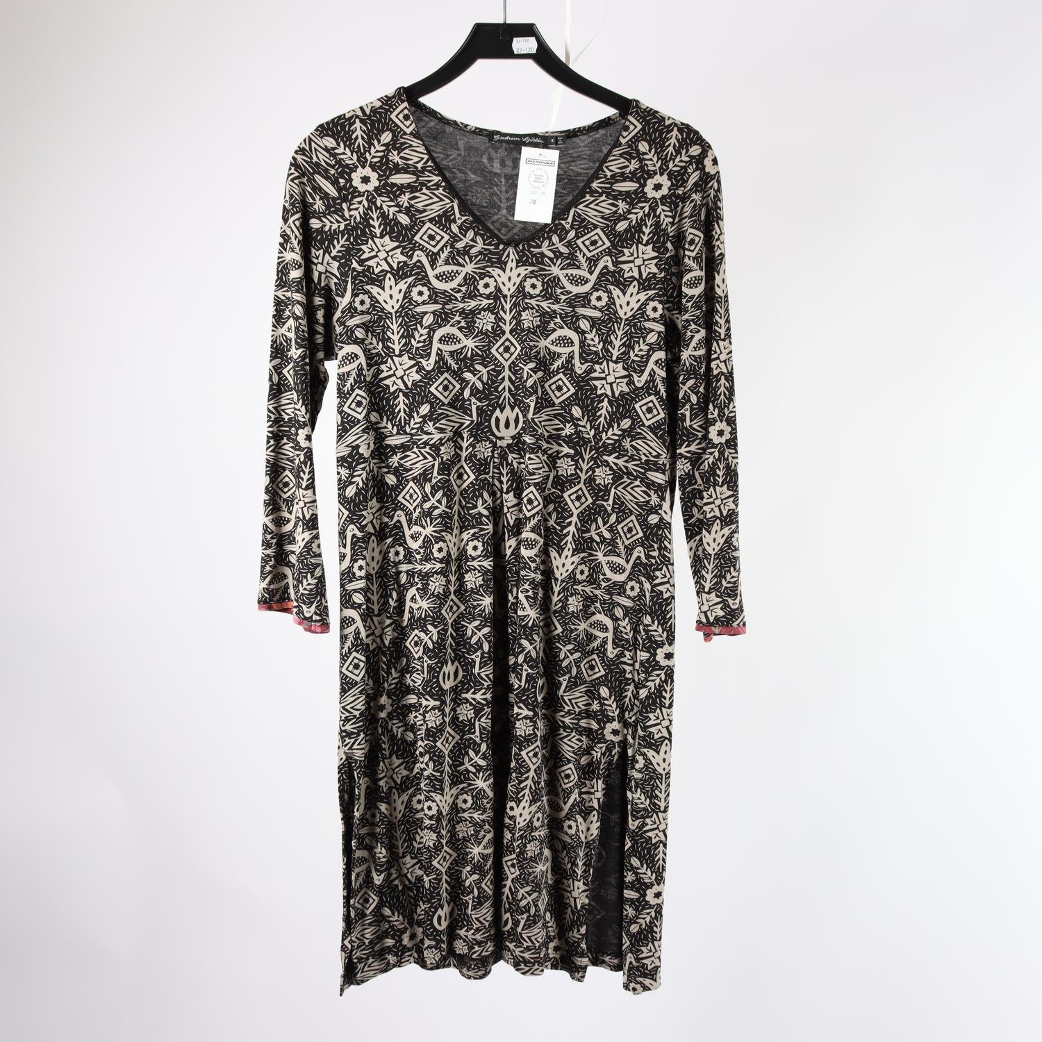 Klänning, Gudrun Sjödèn, svart, beige, mönstrad, stl. S