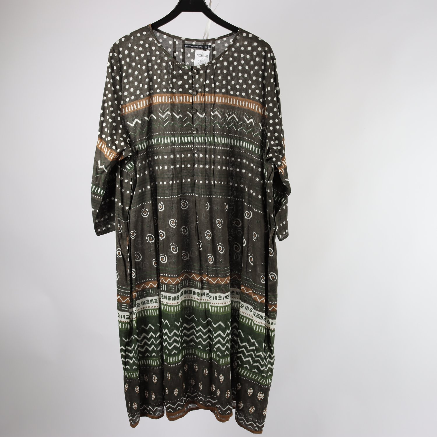 Klänning, Gudrun Sjödèn, brun, mönstrad, stl. XXL