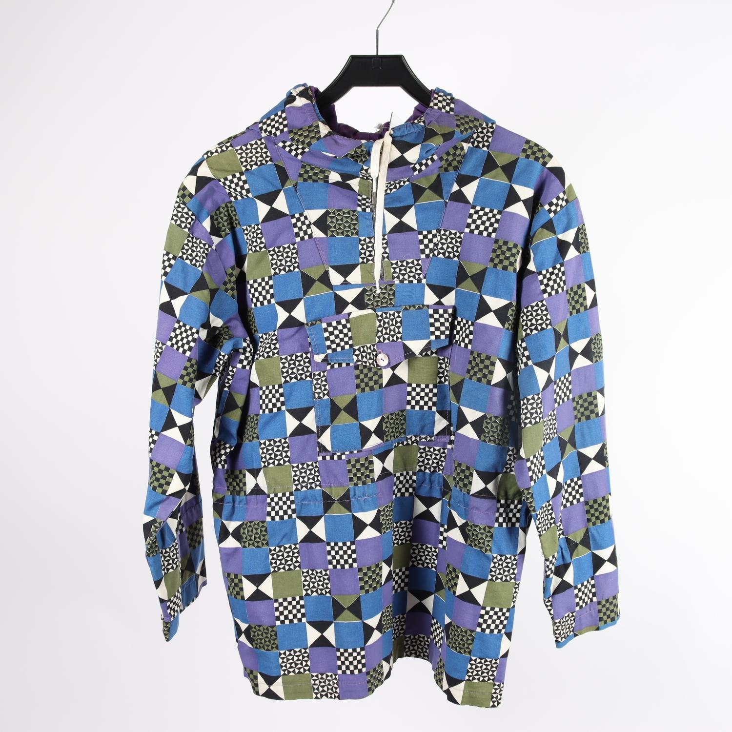 Anorak, Okänd, lila, blå, retro, stl. ca. S/M