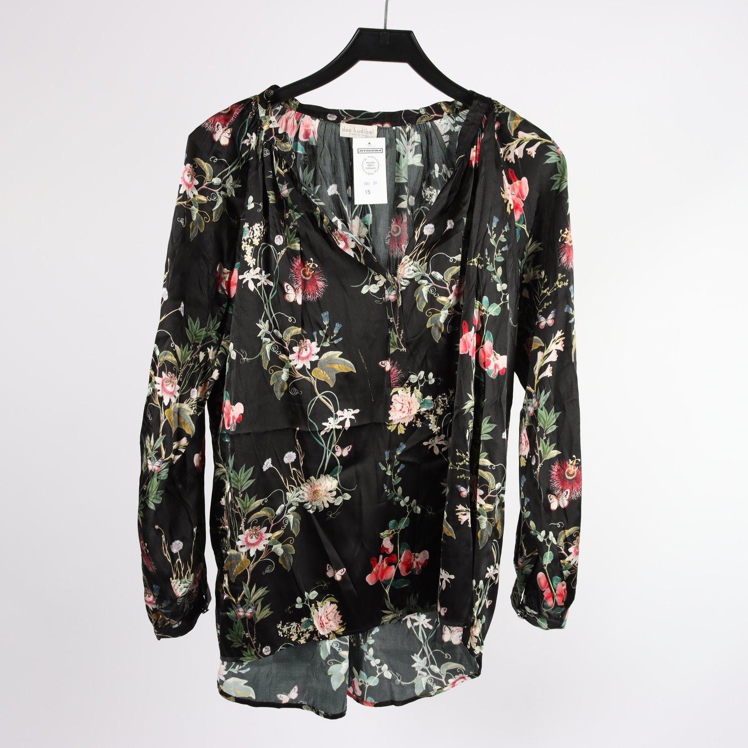 Blus, Dea Kudibal, svart, blommig, stl. M