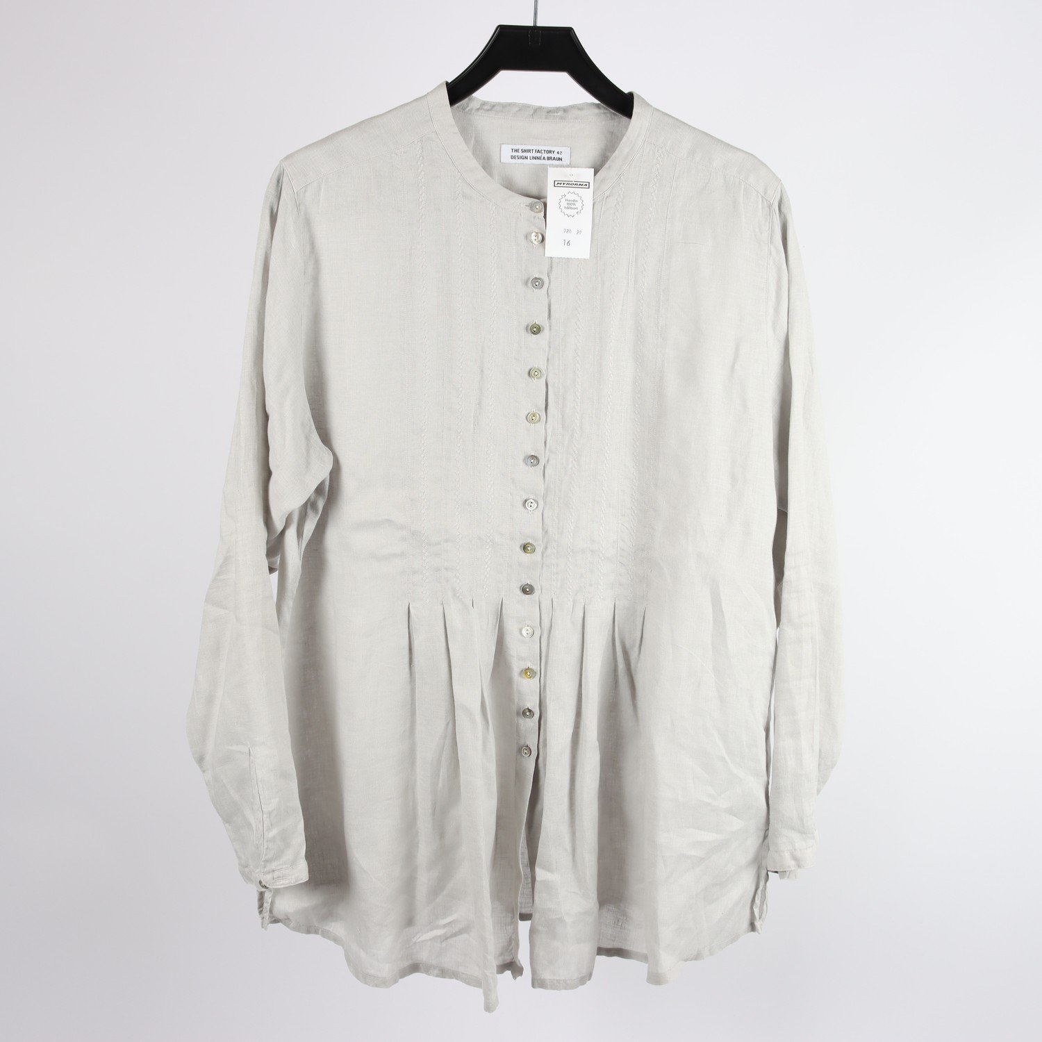 Blus, The Shirt Factory, grå, stl. 42