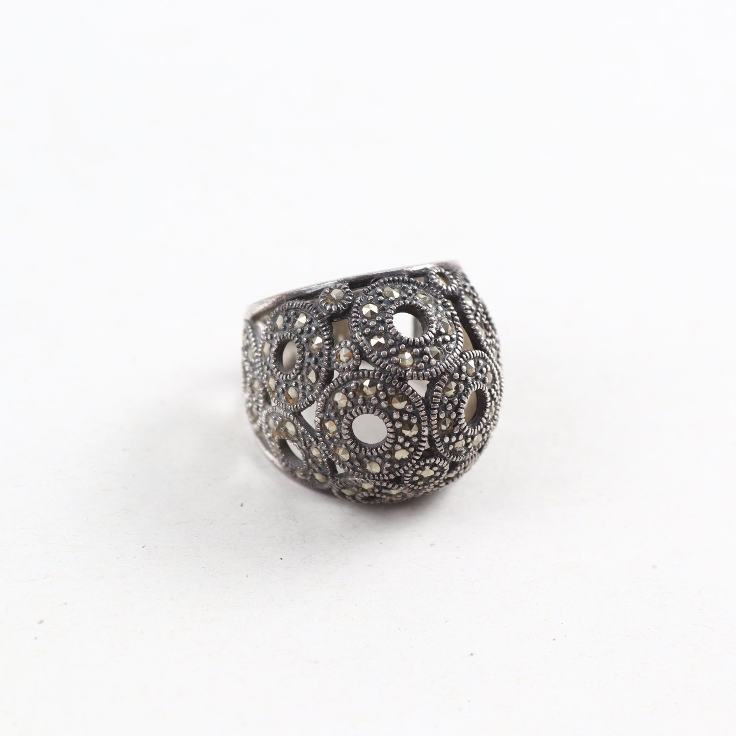 Ring, Silver, Markasiter, Brv: 11,3g