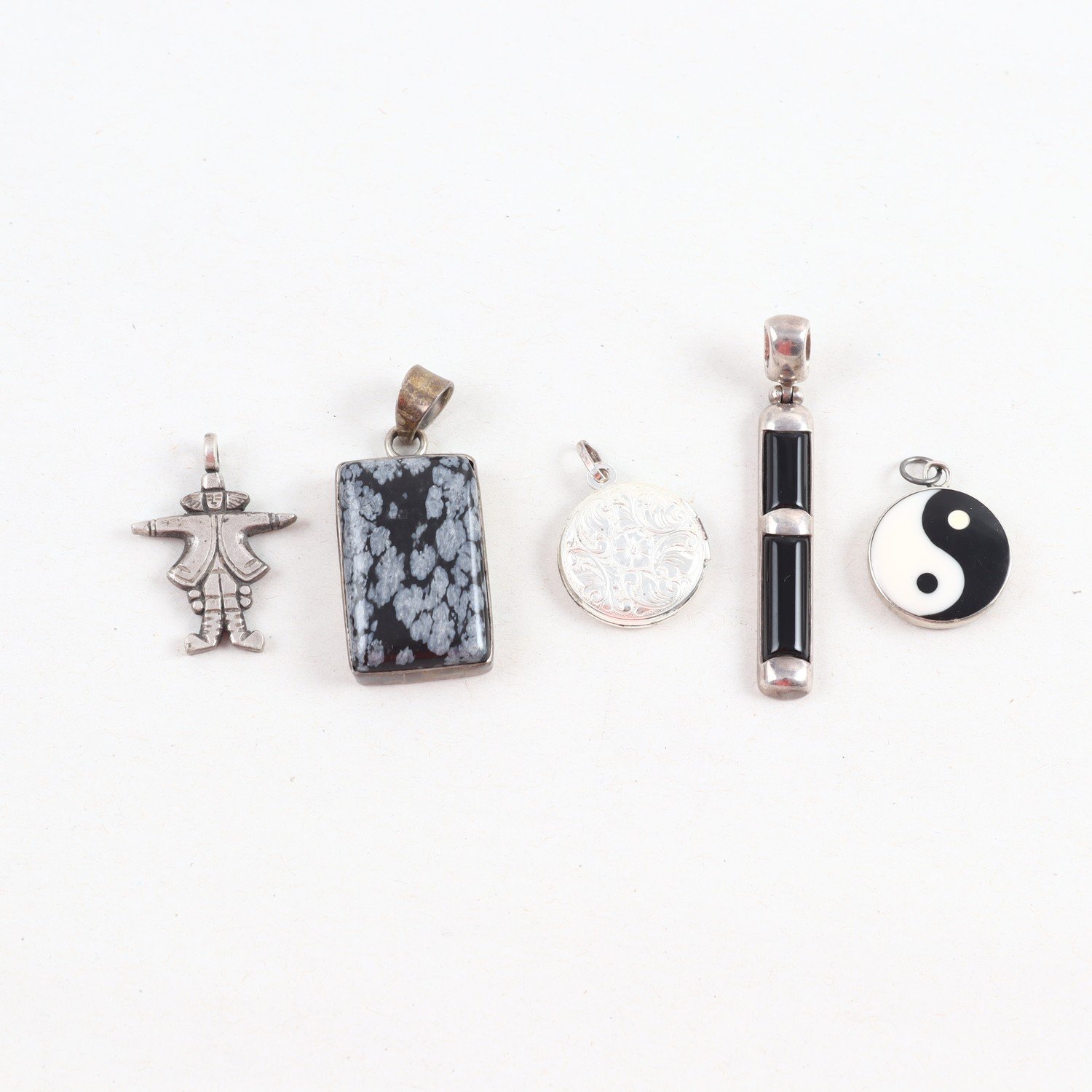 Hängen, 5st, Silver, Sten, Brv: 30,2g