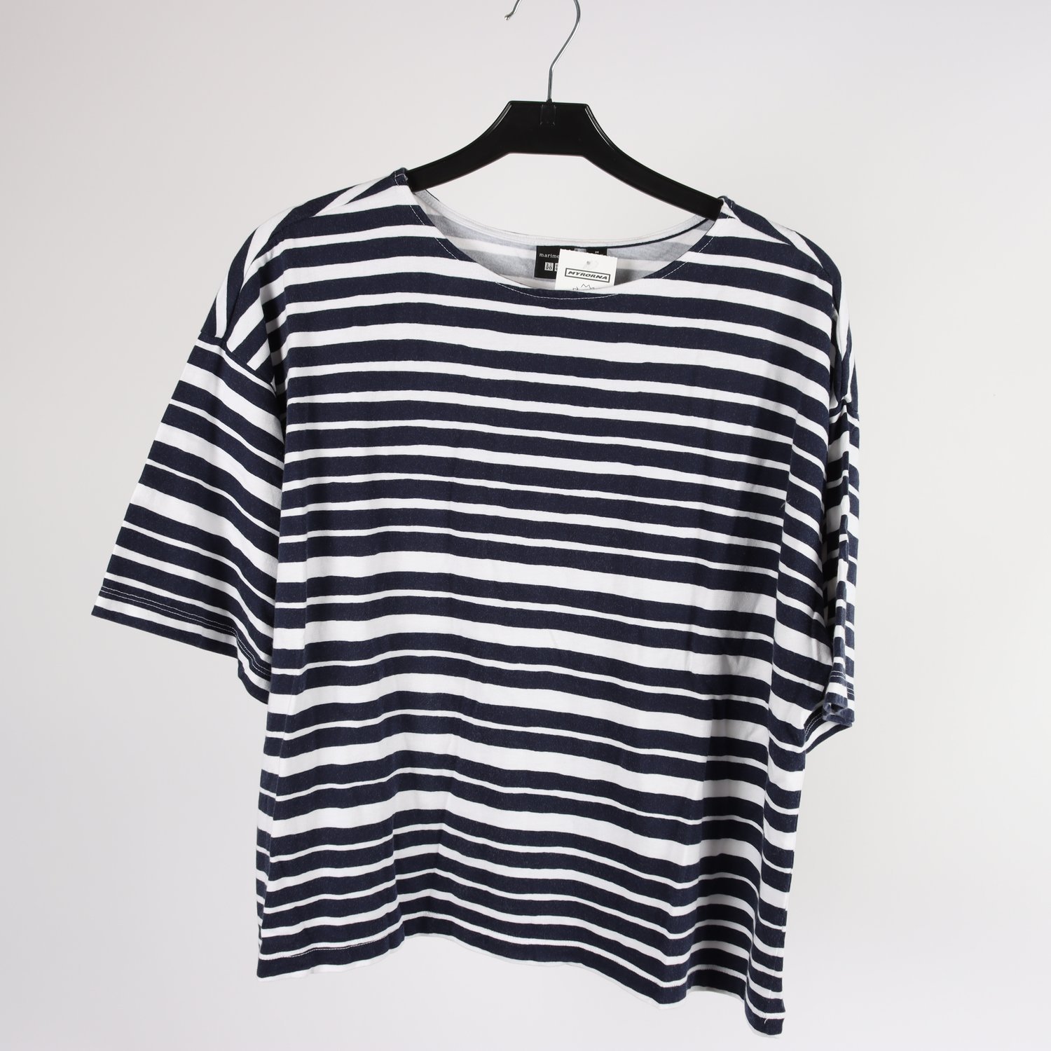 Tröja, Marimekko x Uniqlo, blå, vit, randig, stl. M