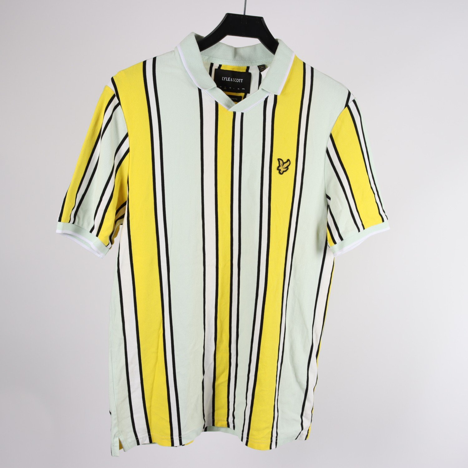 Pikètröja, Lyle & Scott, gul, grön, vit, stl. S