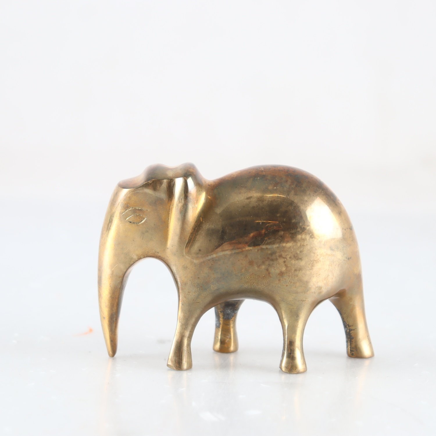 Figurin, elefant i mässing