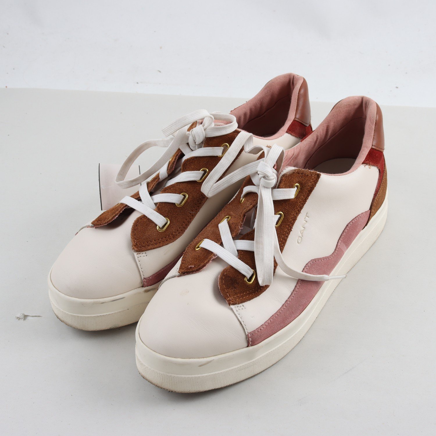 Sneakers, Gant, vit, rosa, brun, mocka, stl. 42