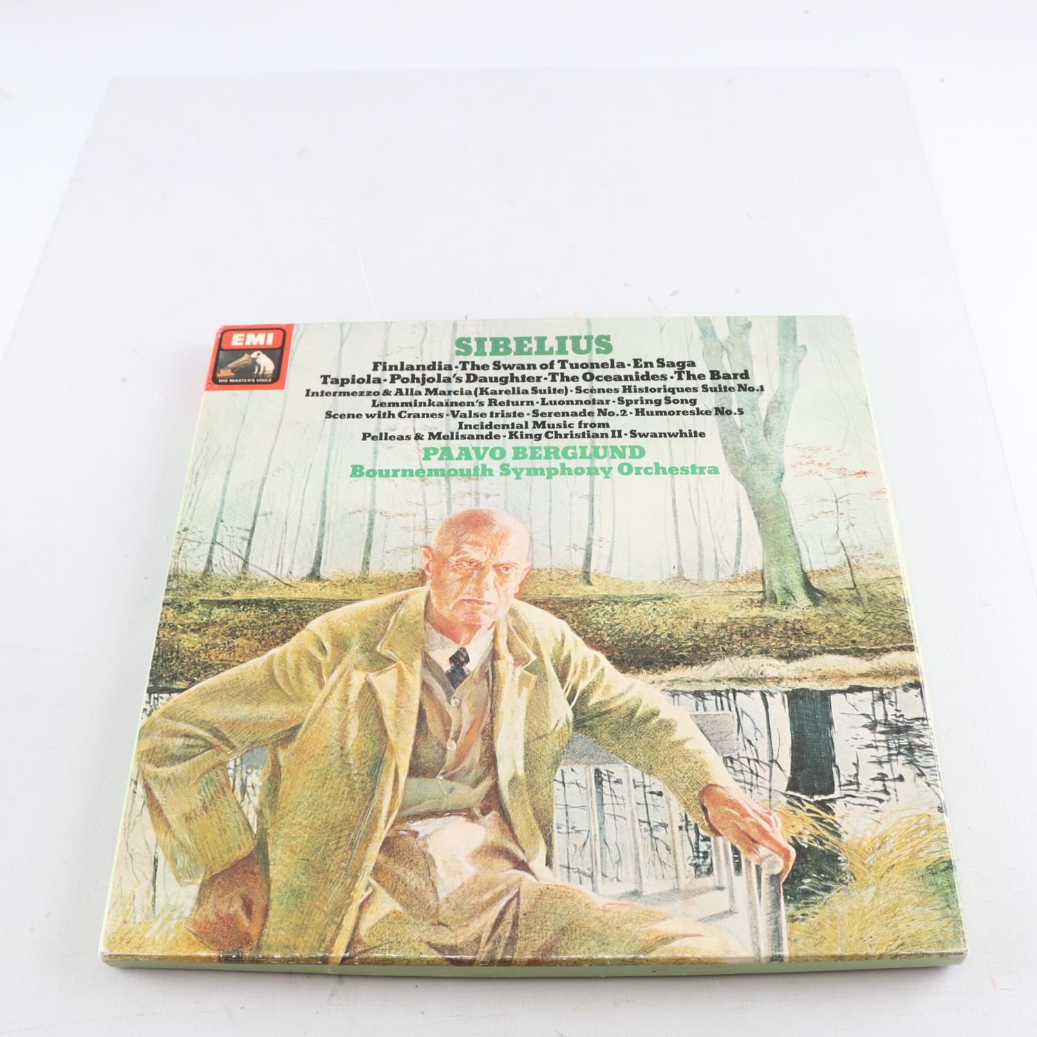 LP, box om 4 vinyler, Sibelius: Paavo Berglund, Bournemouth Symphony Orchestra