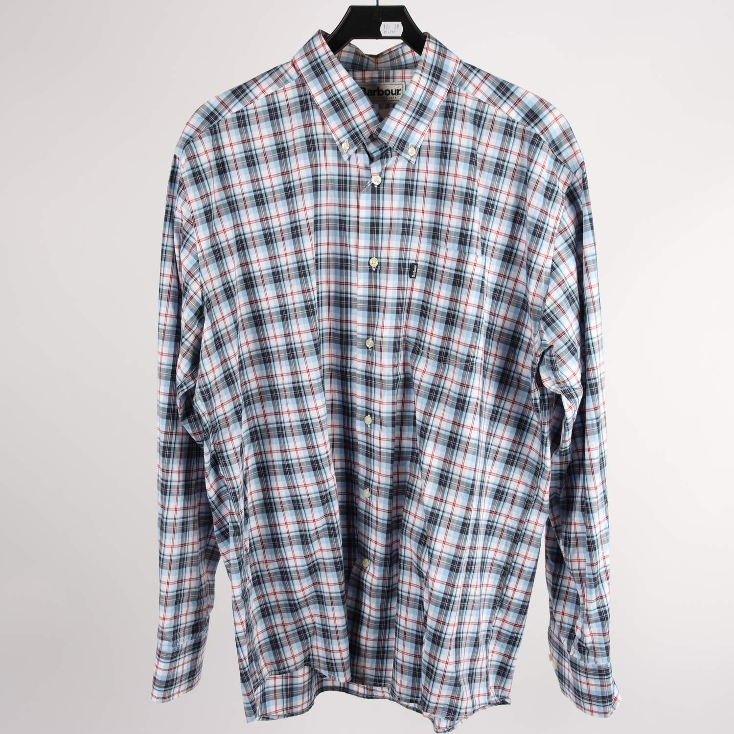 Skjorta, Barbour, blå, röd, vit, rutig, stl. XL
