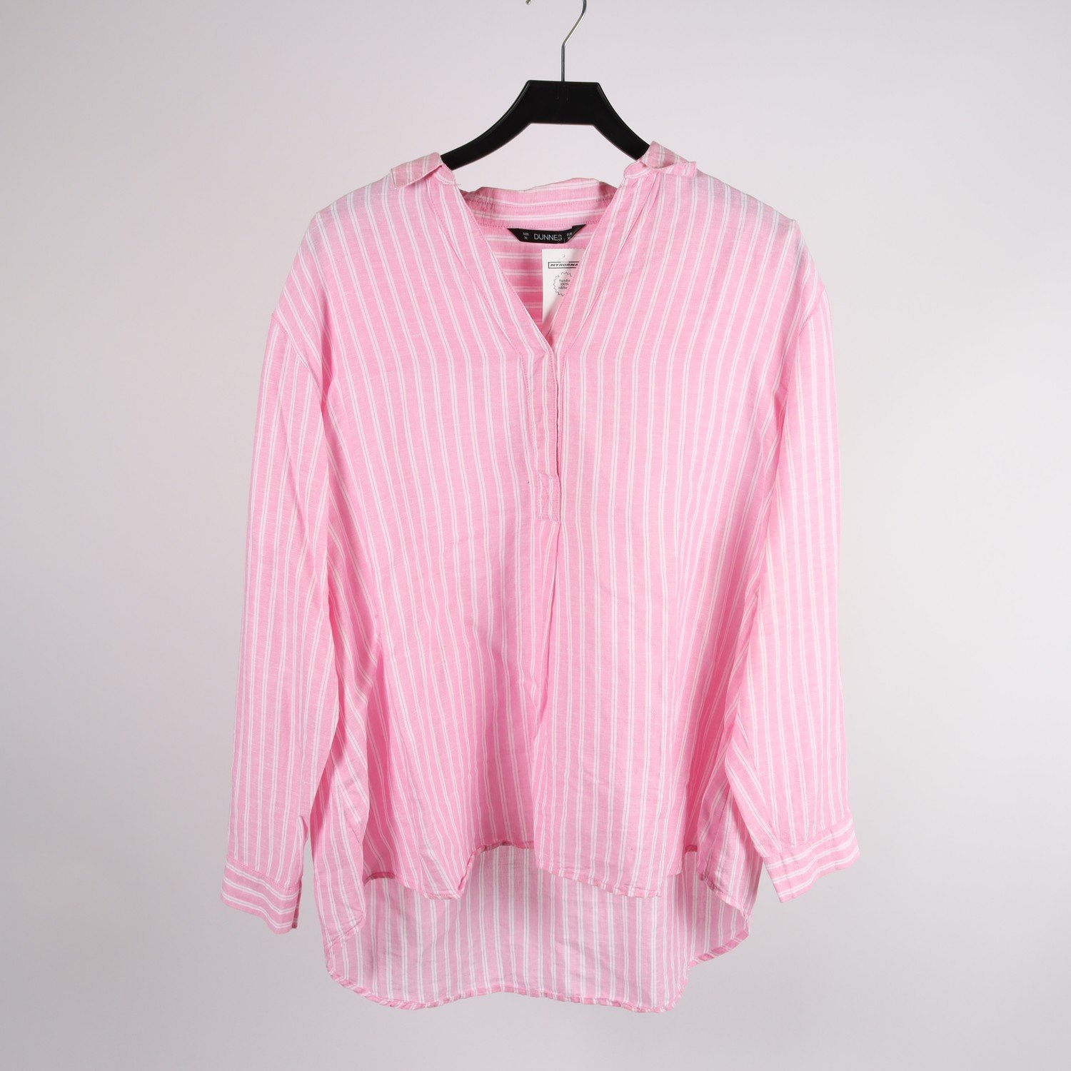 Blus, Dunnes, randig, rosa, vit, stl. XL