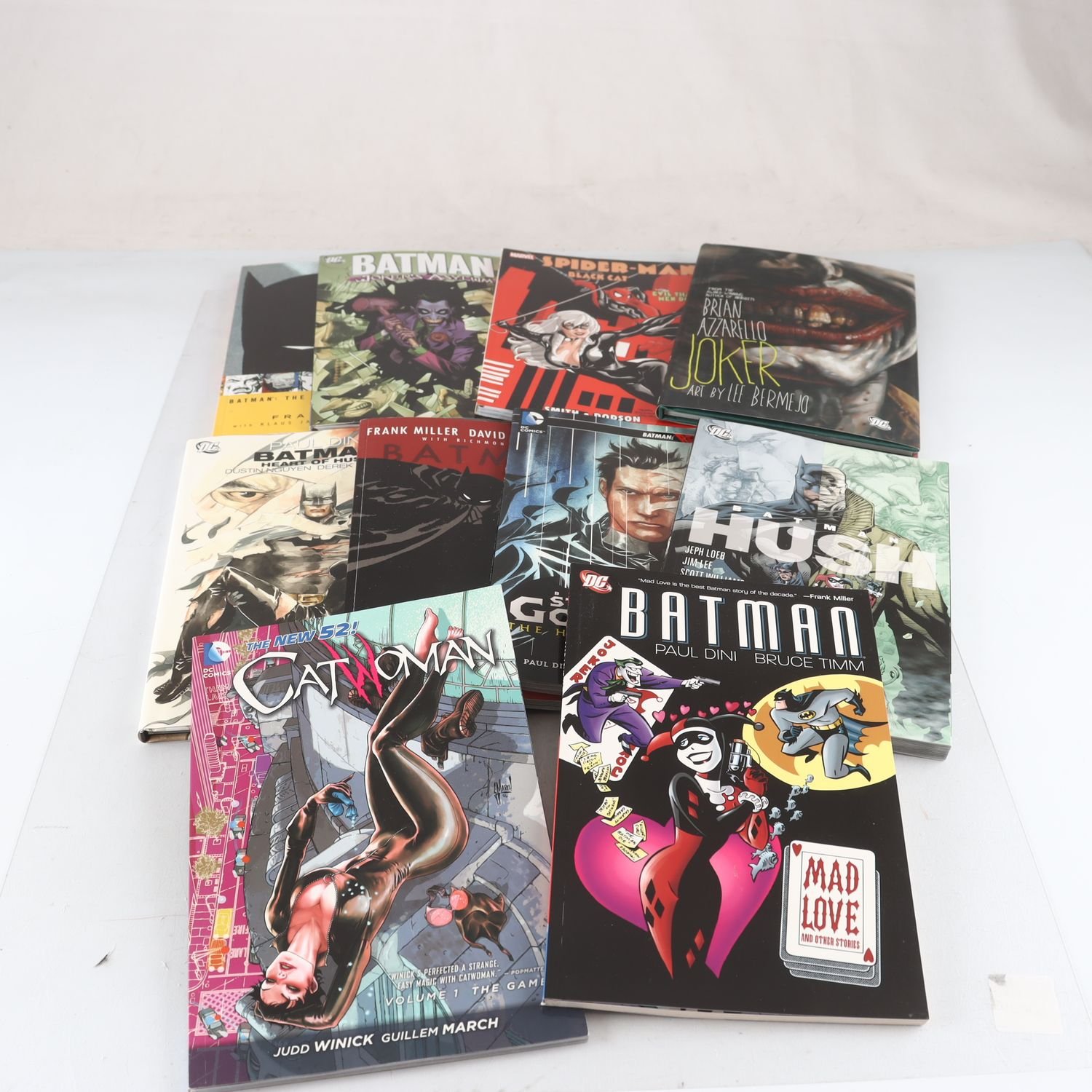 Seriealbum, blandade batman, spiderman, cat woman, 10 st