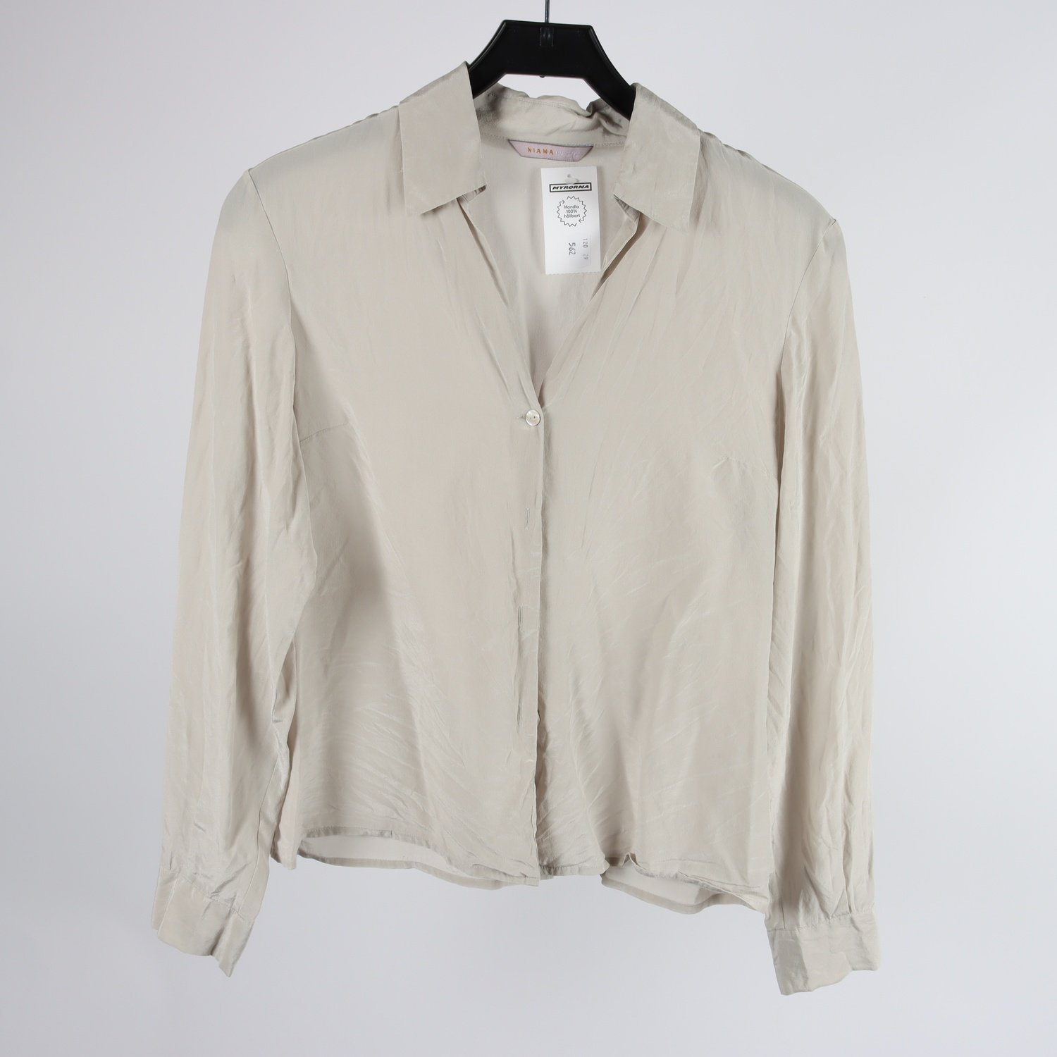 Blus, Niama, grå, silke, stl. M