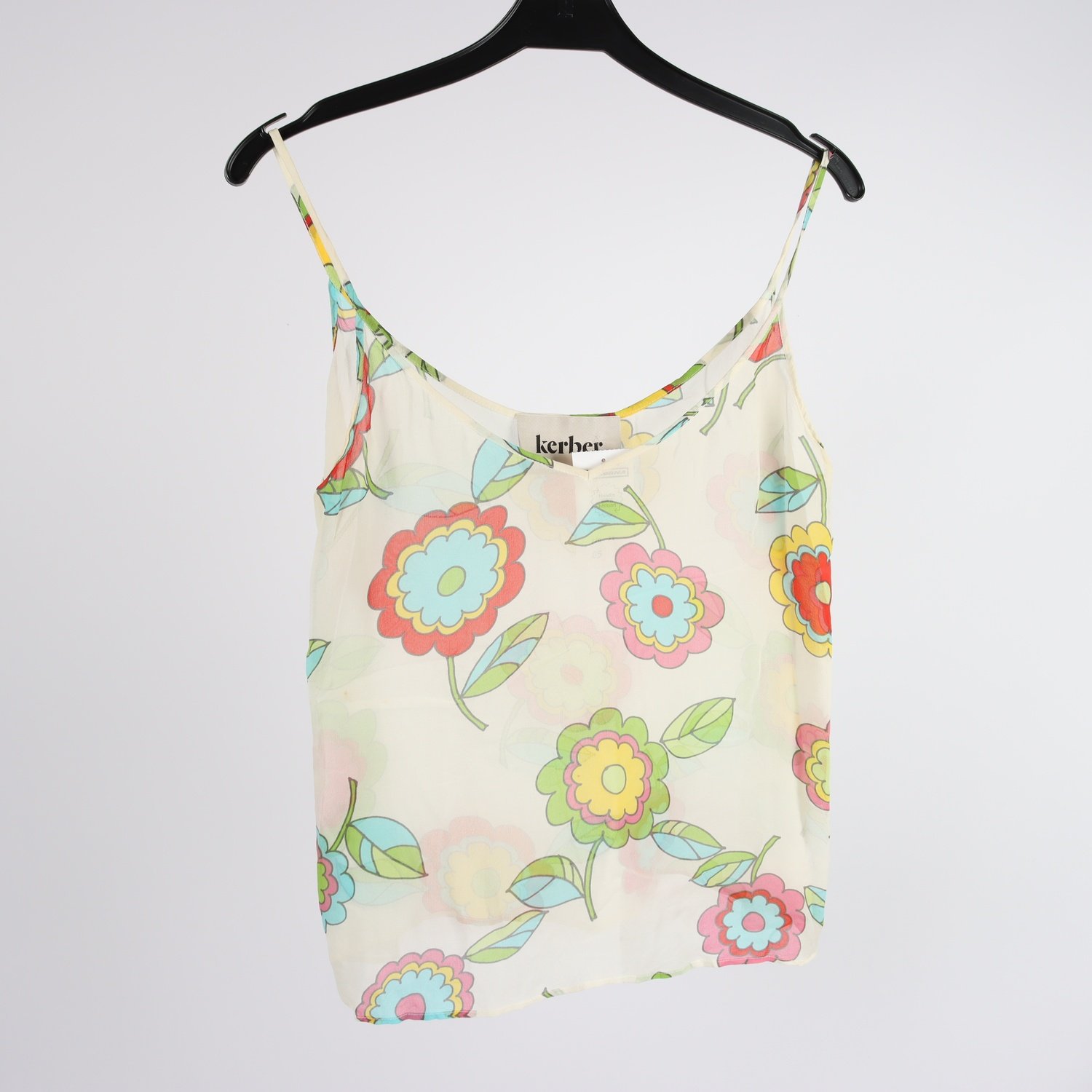 Linne, Kerber, vit, blommor, stl. 36