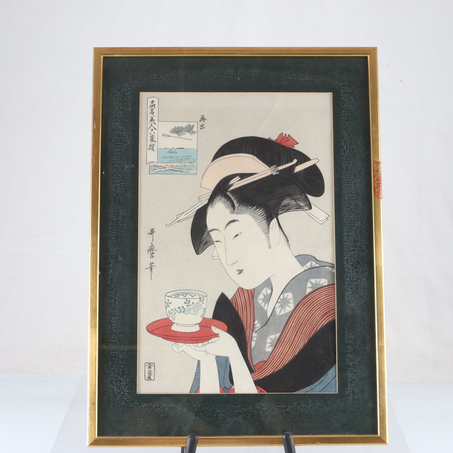Träsnitt, Efter Kitagawa Utamaro, (1753-1806), Japan. Samfraktas ej
