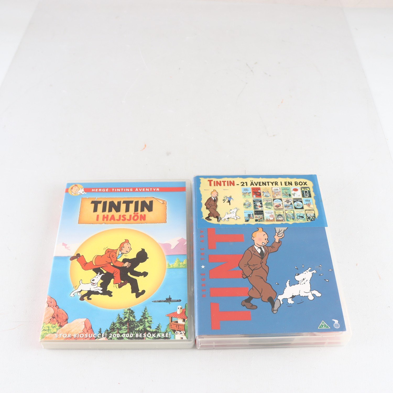 DVD, Tintin 21 äventyr i en box & tintin i hajsjön