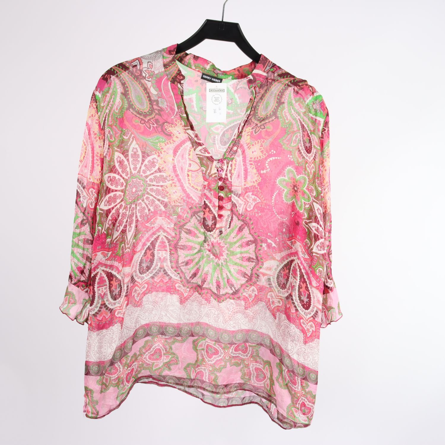Blus, Gerry Weber, rosa, grön, 46