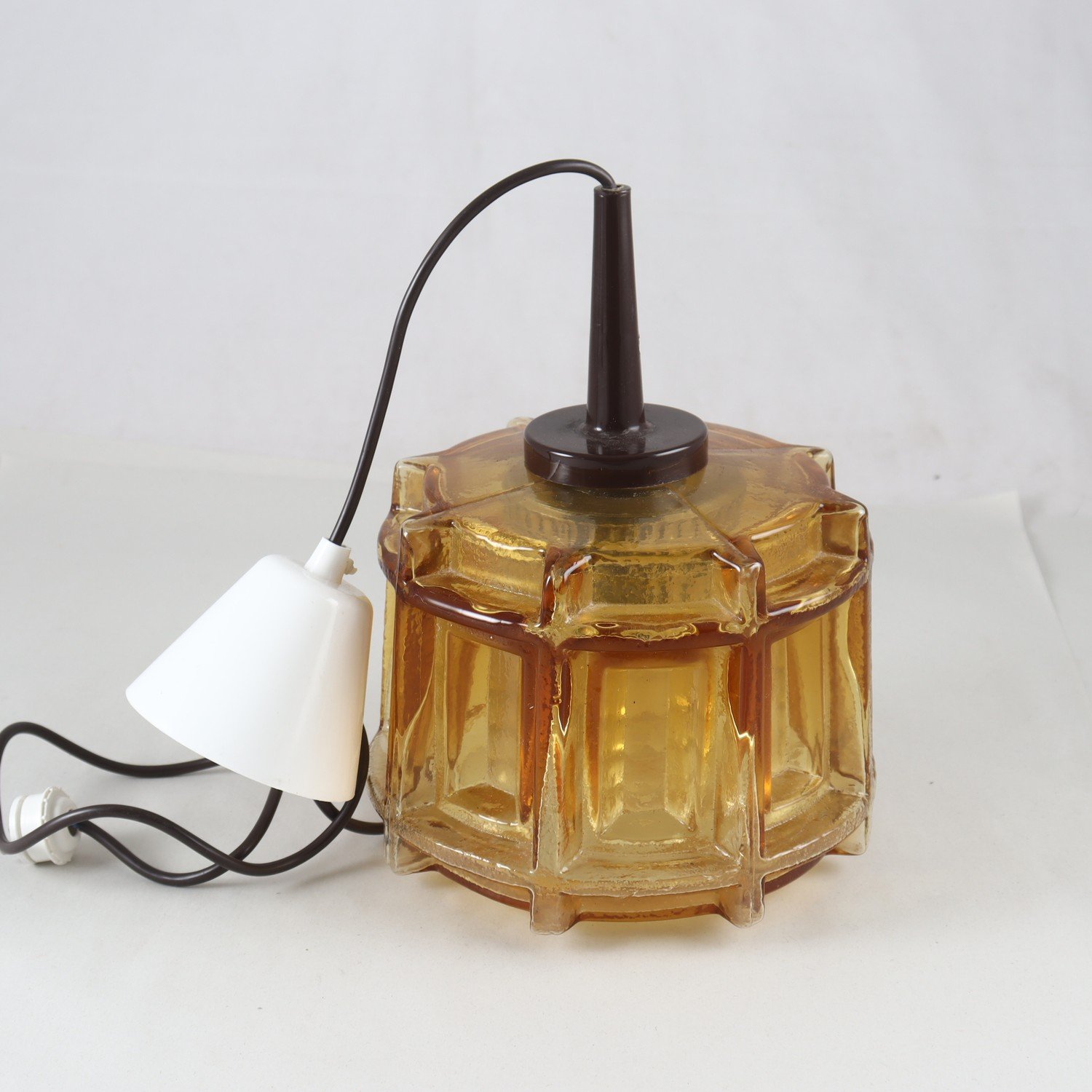 Taklampa, Glas, Vintage. Endast avhämtning.