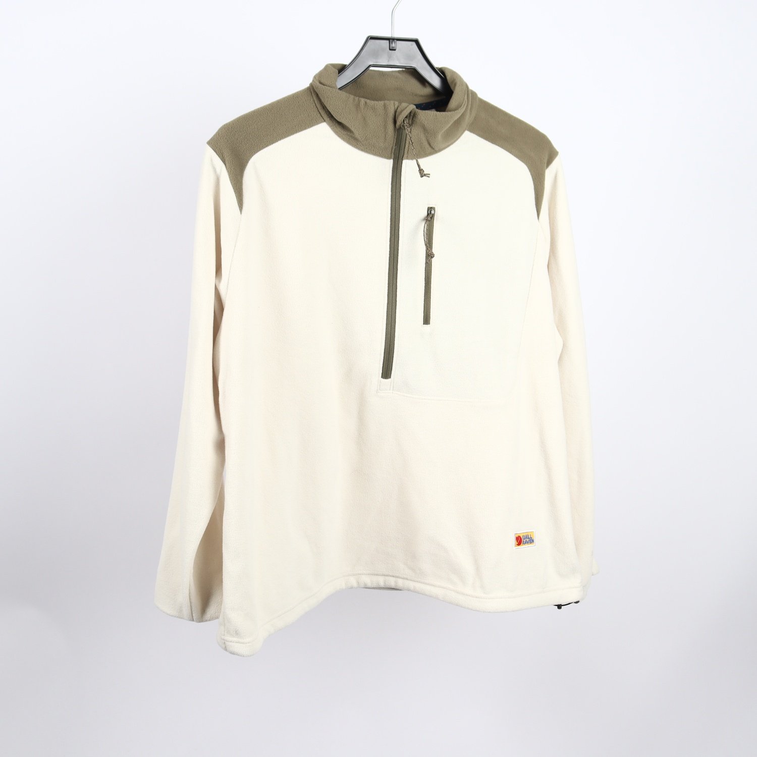 Fleecetröja, Fjällräven, offwhite, grön, stl. XL