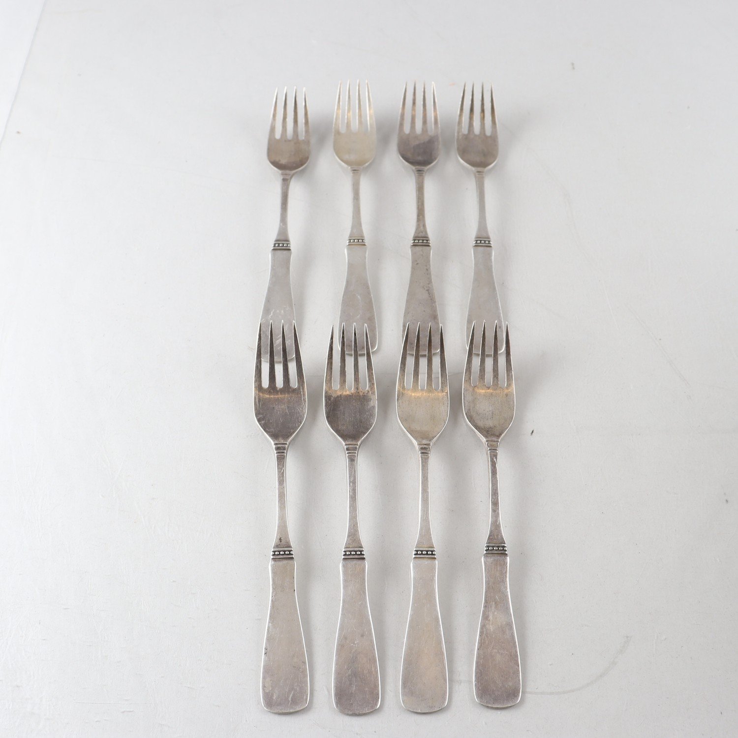 Gafflar, silver, kattfot,1965, 8 st