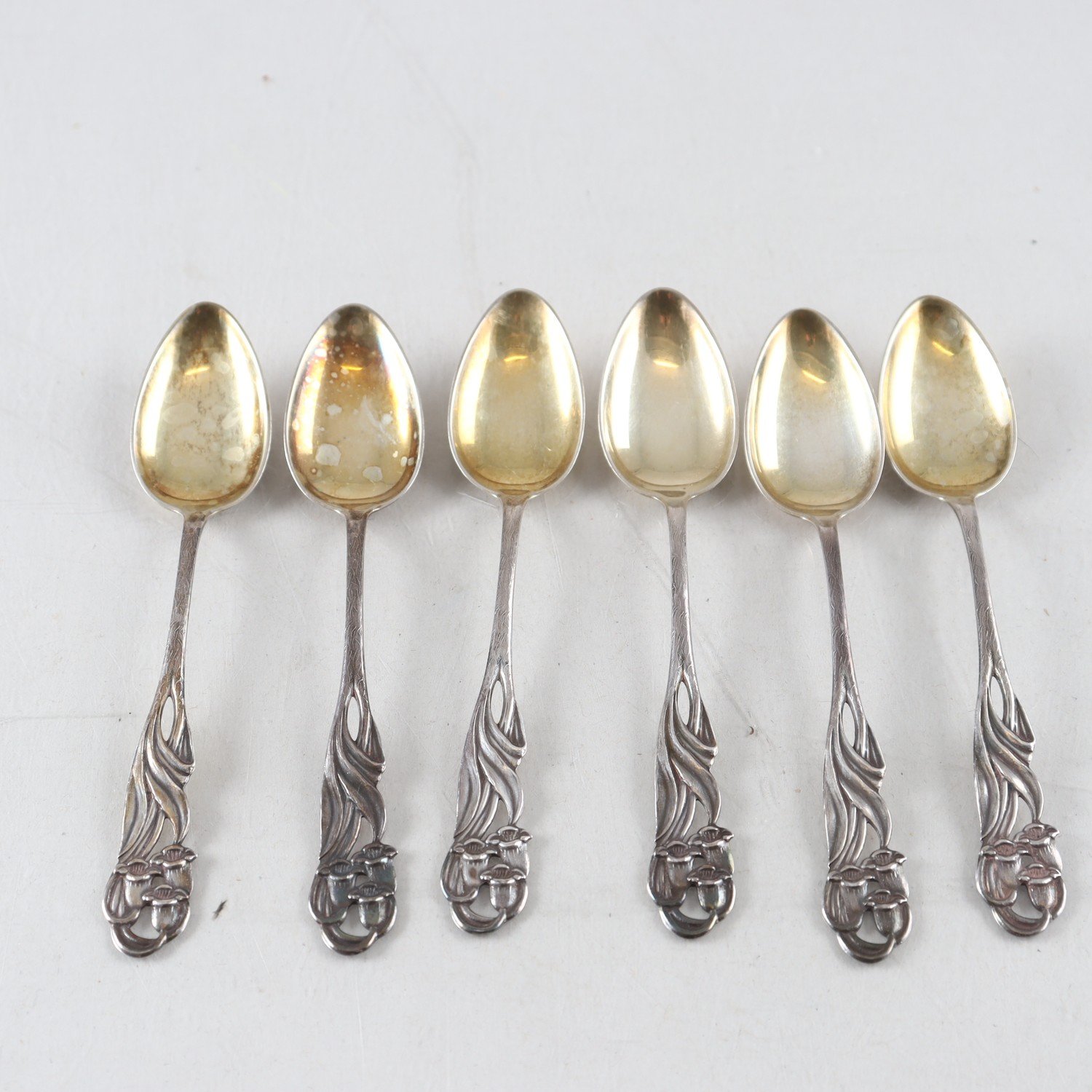 Teskedar, silver, 1902, 6 st
