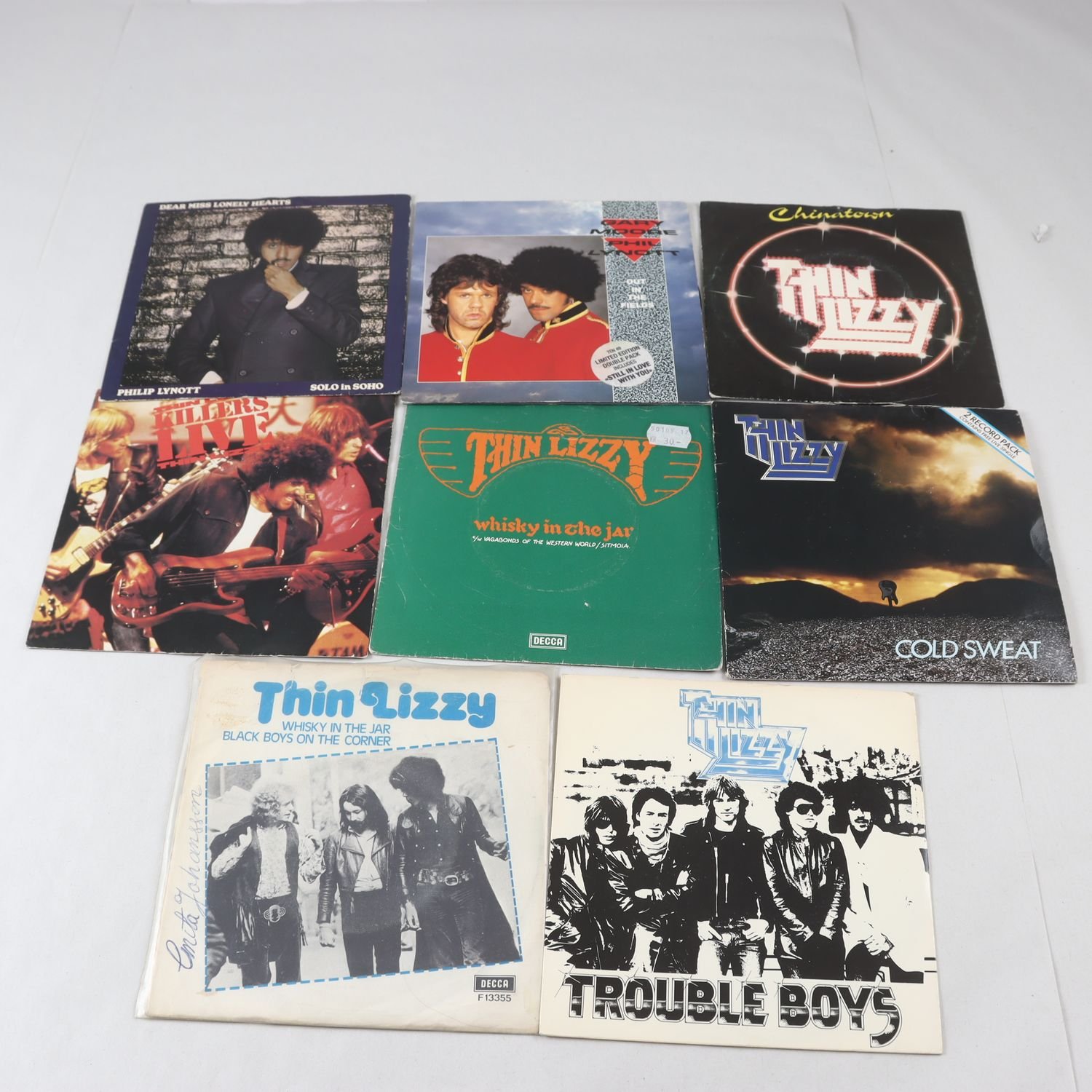Singel Thin Lizzy/Phil Lynott, 8 titlar