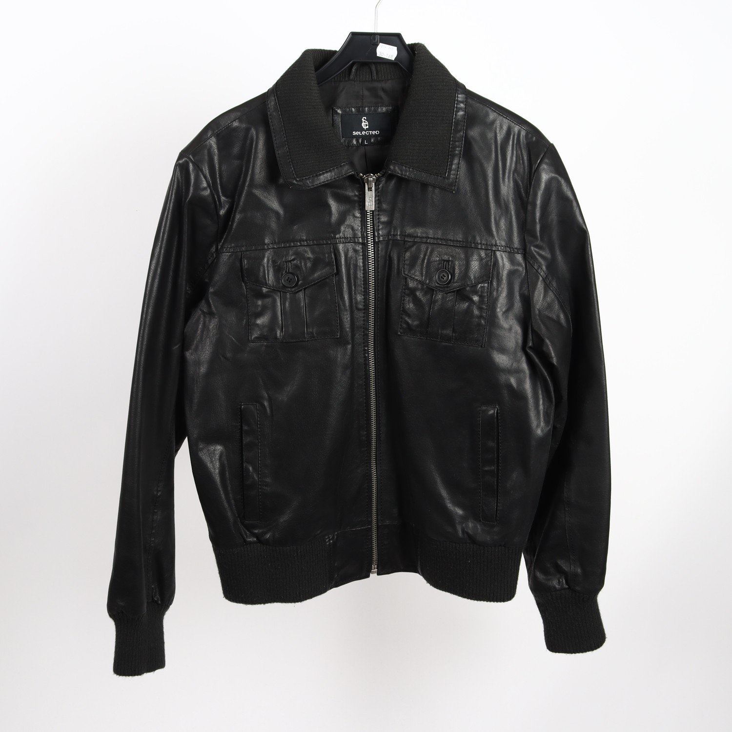 Skinnjacka, Selected, 100% läder, stl. L