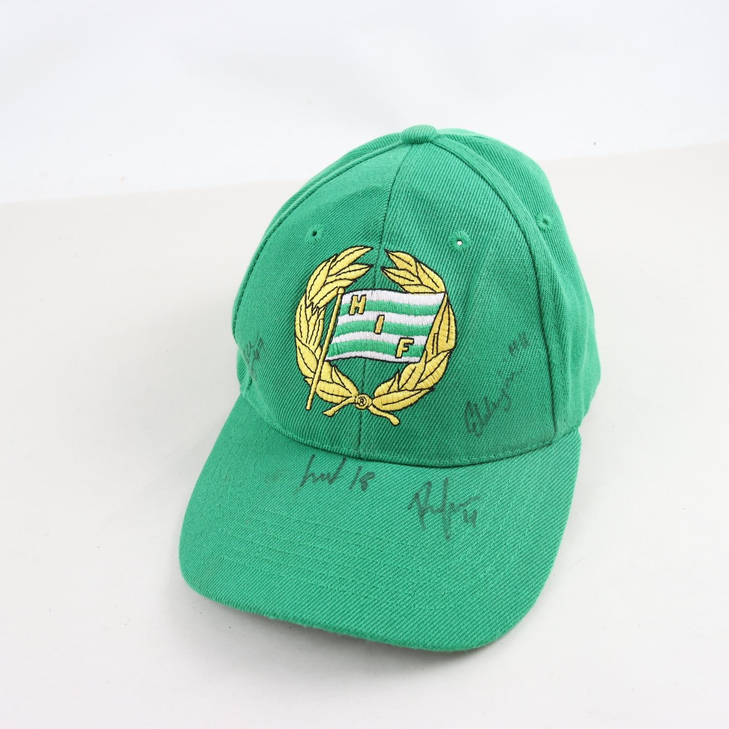 Keps, HIF Hammarby, grön, autografer