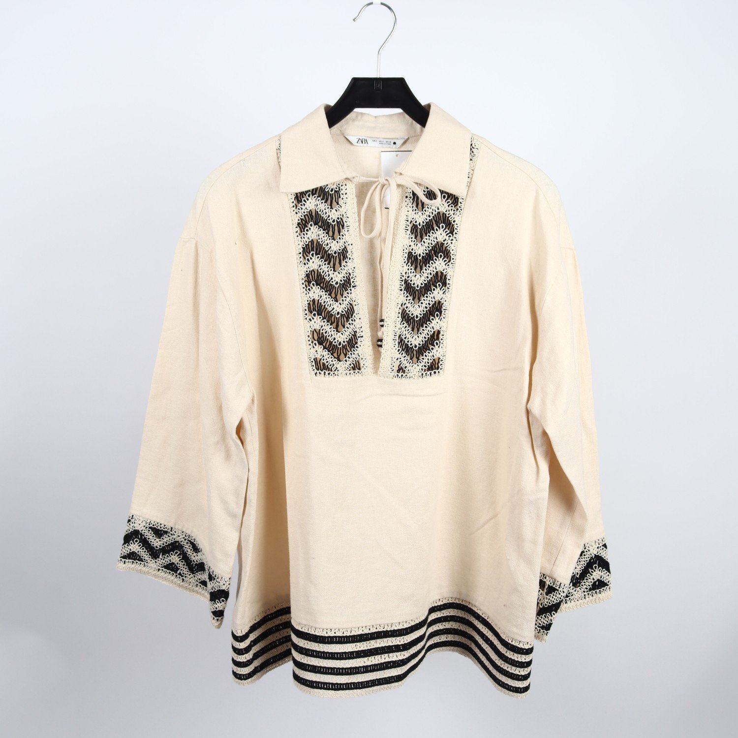 Blus/skjorta, Zara, beige, stl. S