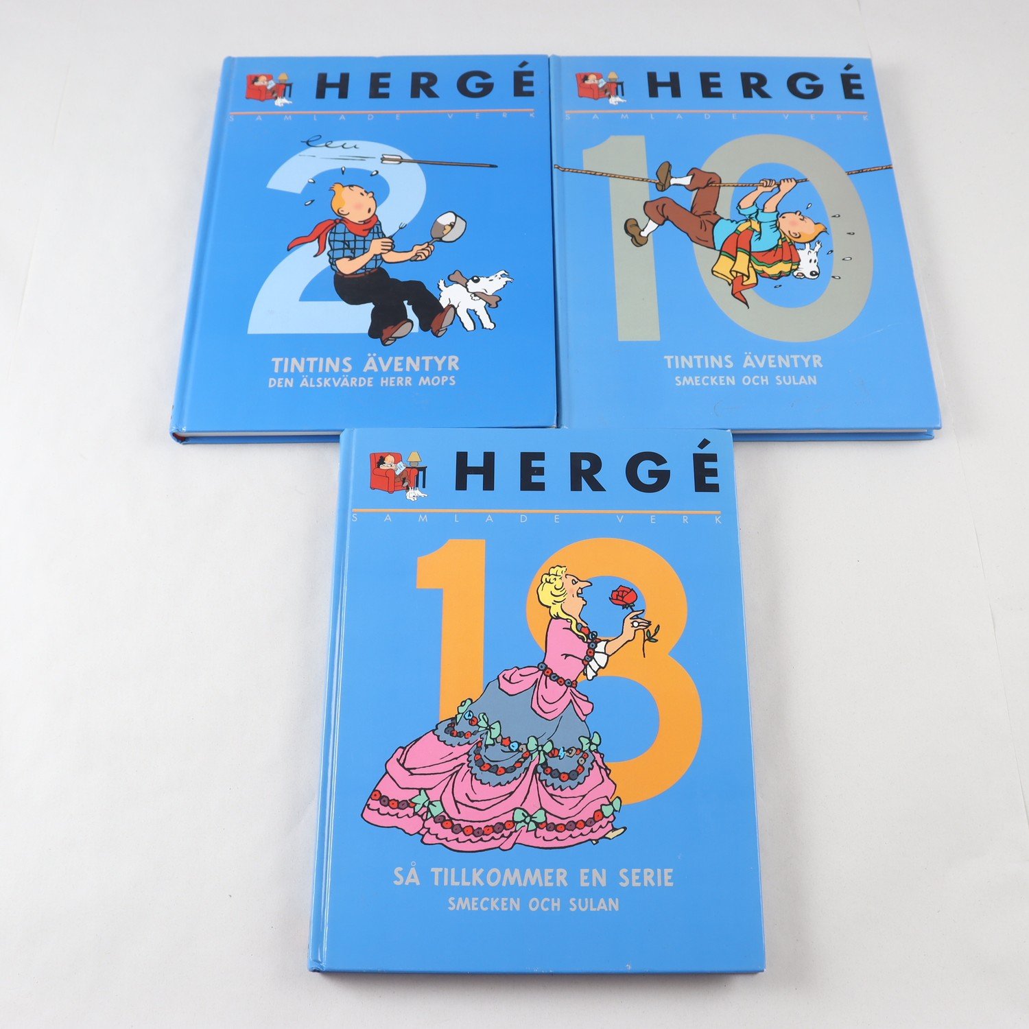 Hergé, Samlade verk, Vol. 2, 10 & 18. Samfraktas ej.