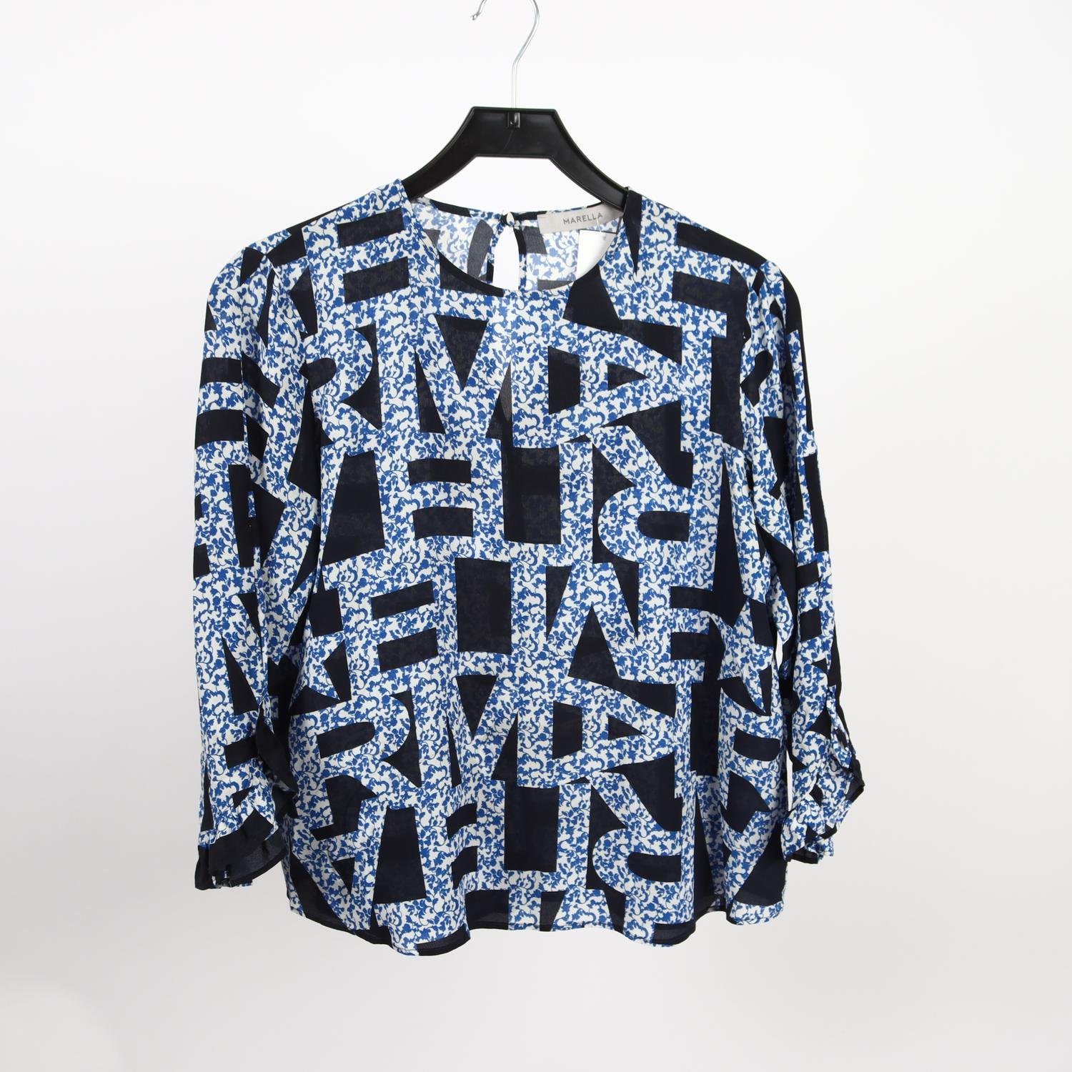 Blus, Marella, blå, mönstrad, stl. 36