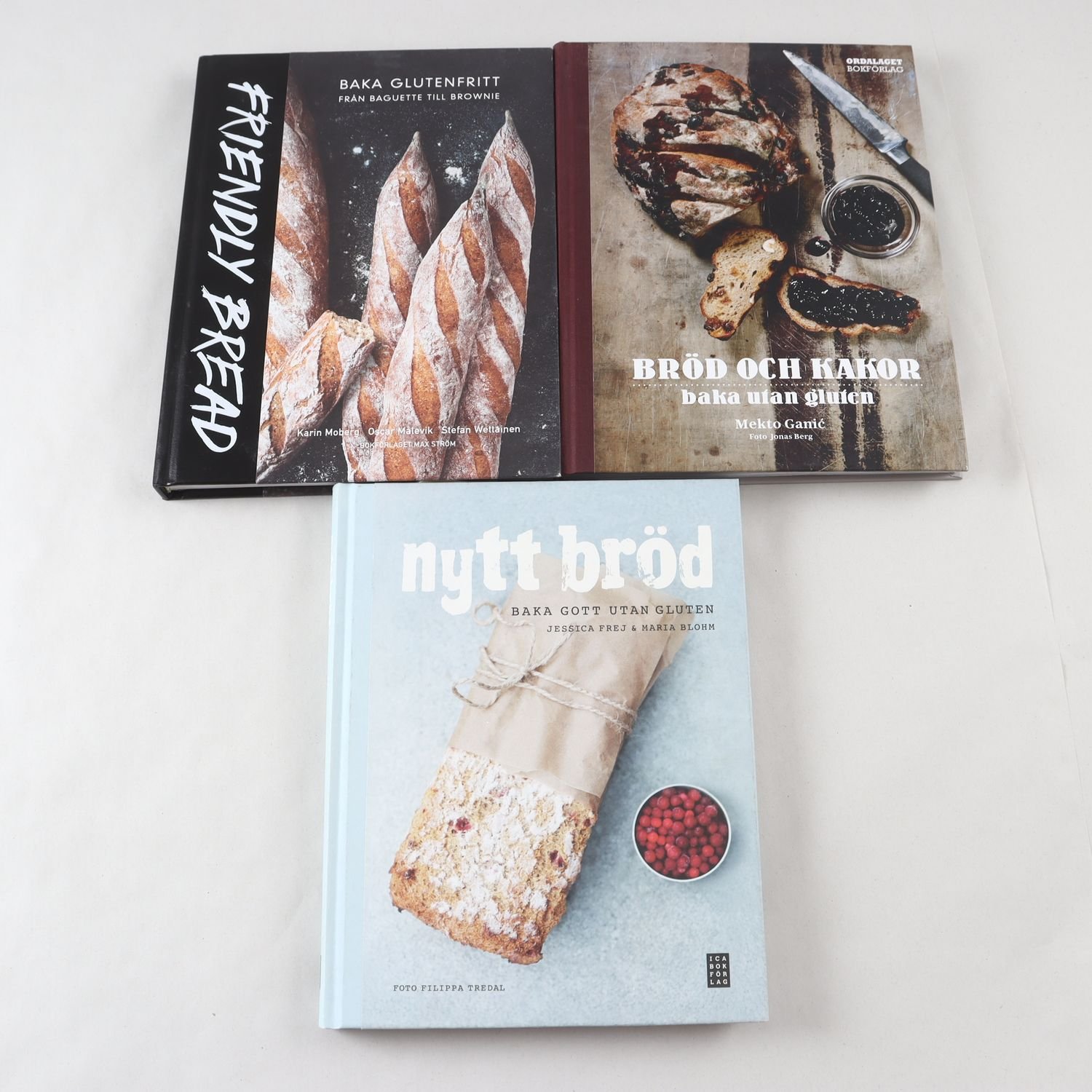 Glutenfri bakning, bokpaket med 3 volymer. Samfraktas ej.