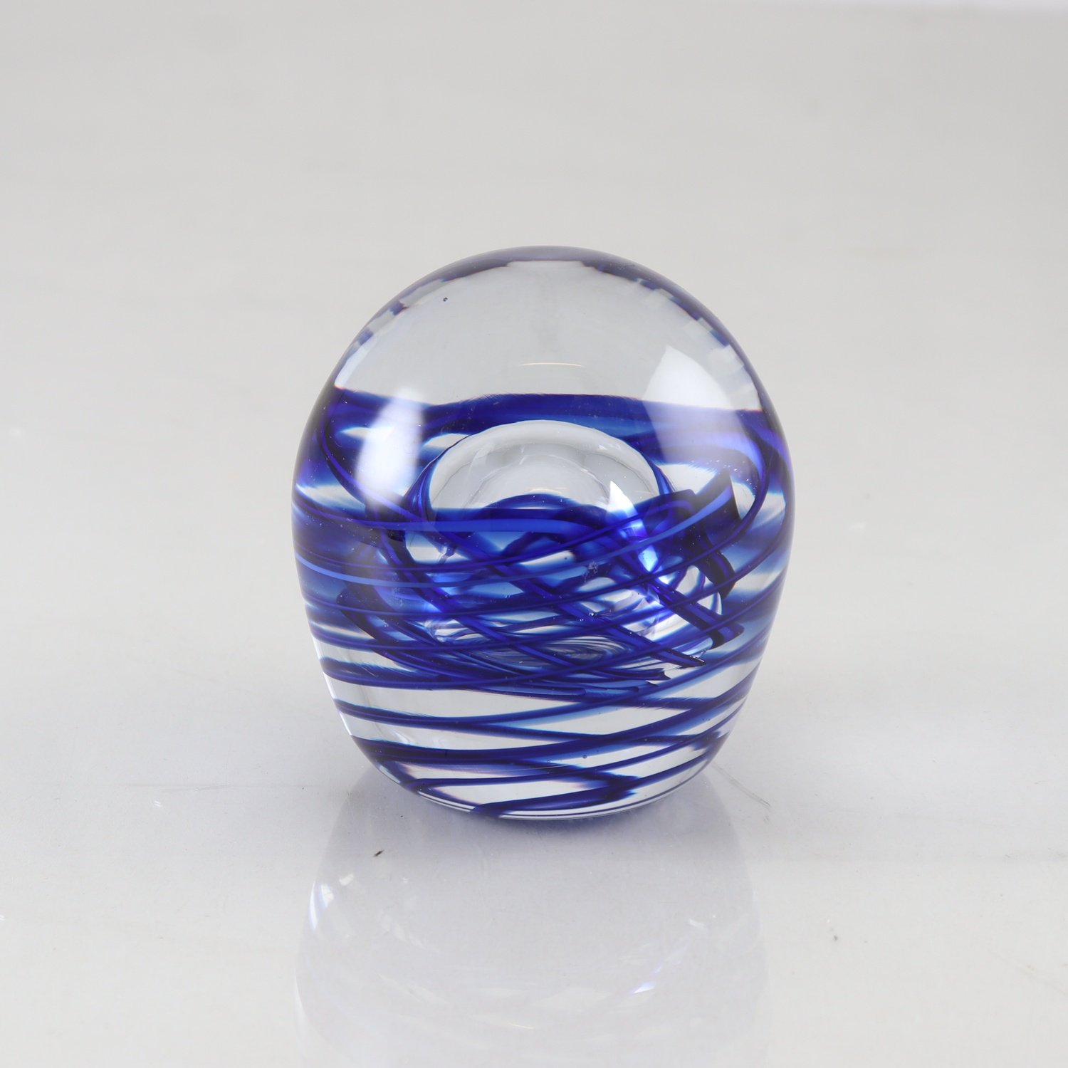 Konstglas, brevpress, Carlos R Pebaqué, Gullaskurf, 1988. Samfraktas ej.