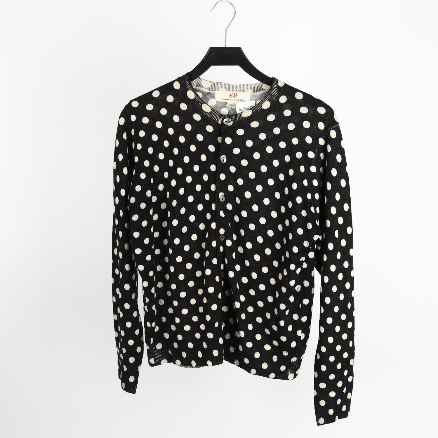 Kofta, Comme des Garcons, svart, vit, prickig, stl. L