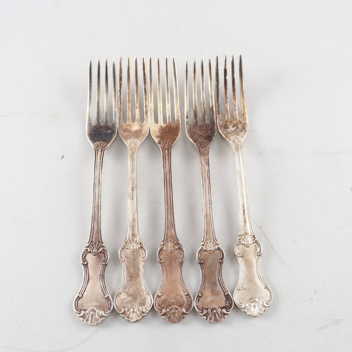 Gafflar, silver, kattfot, 1957, 5 st