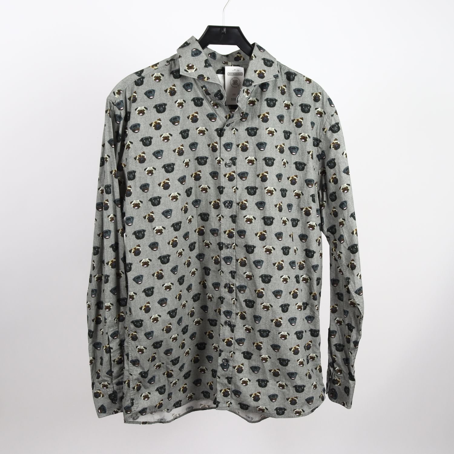 Skjorta, Oscar Jacobson, grå, pugs, stl. 44 (XL)