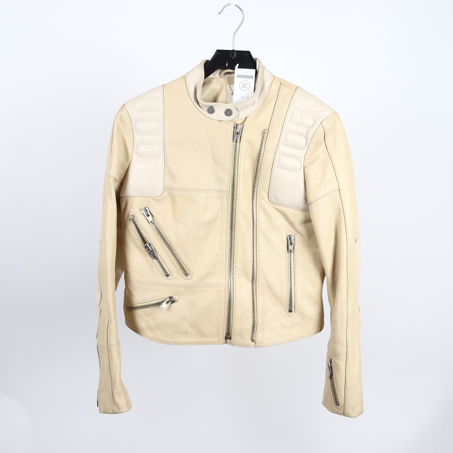 Skinnjacka, H&M Studio, beige, stl. 36