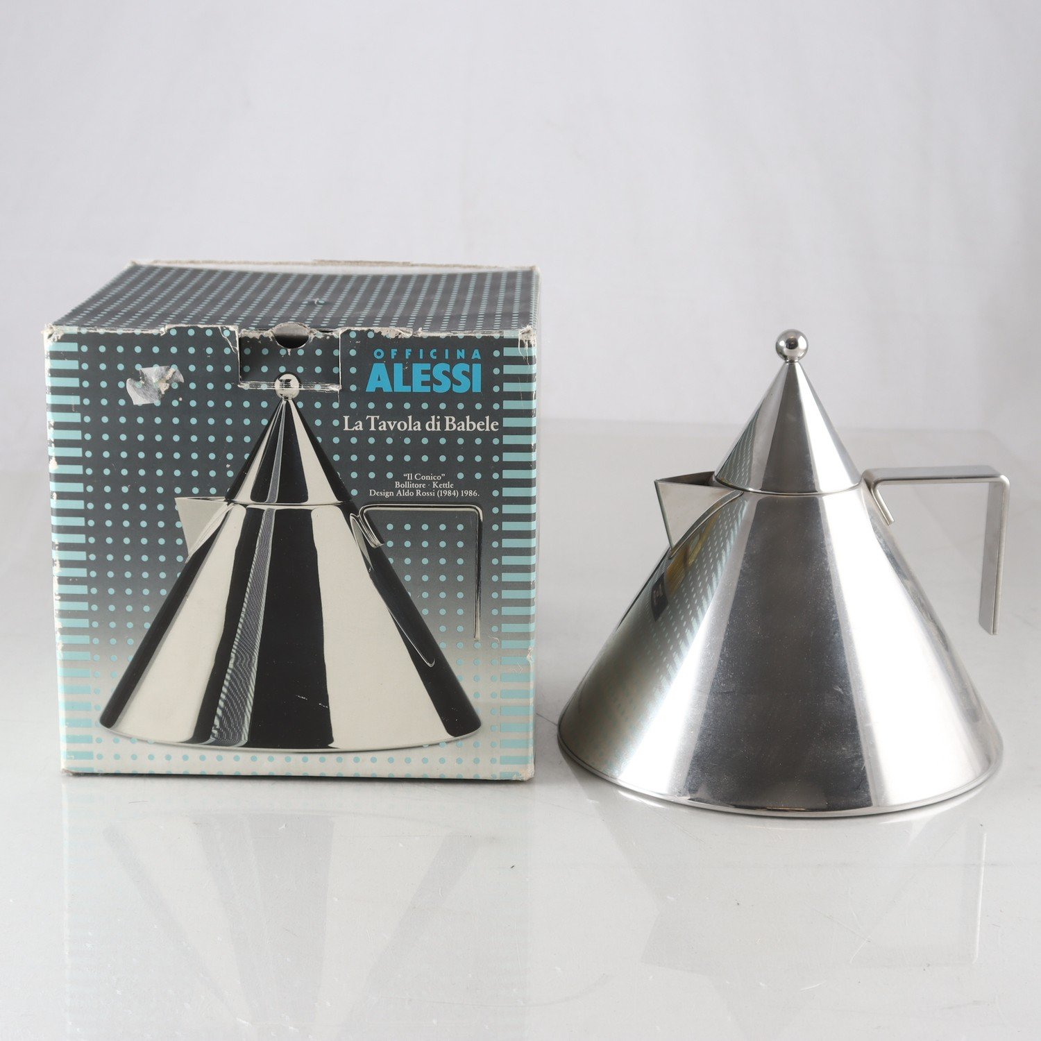 Kanna, rostfritt stål, ll Conico, Aldo Rossi, Alessi