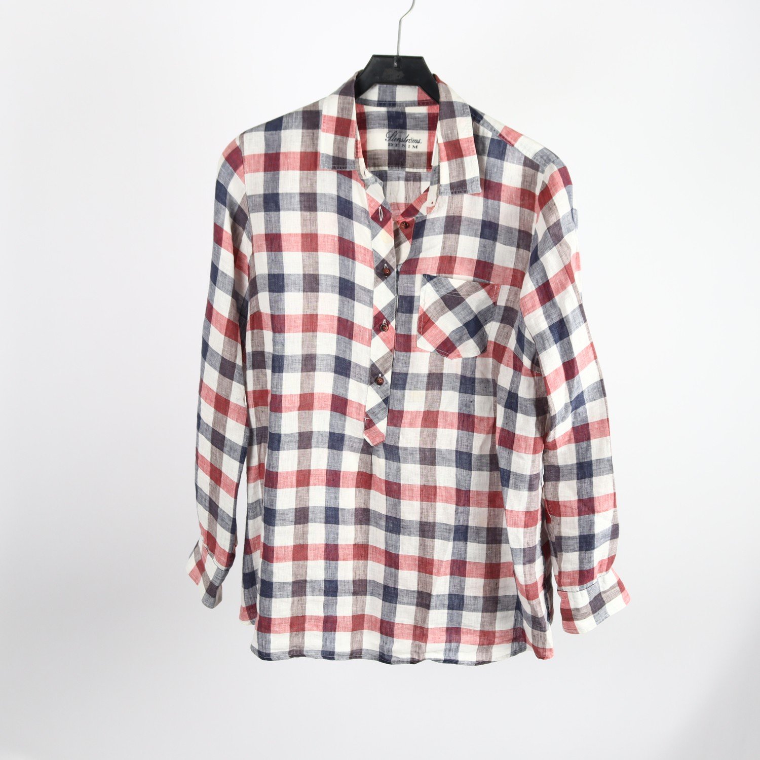 Blus, Stenströms, flerfärgad rutig, stl. 42