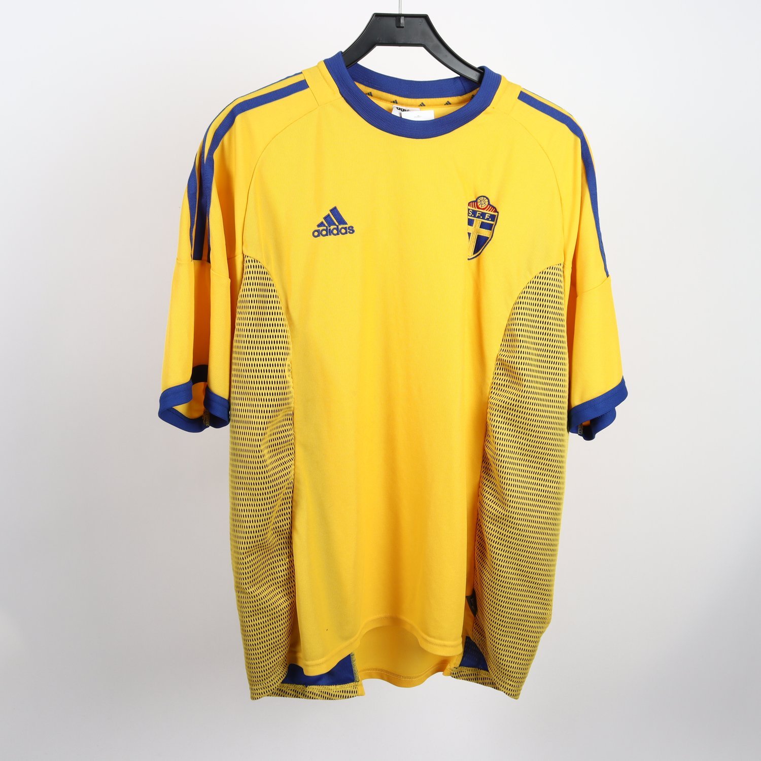 Sporttröja, Adidas, SvFF, gul, blå, stl. XL